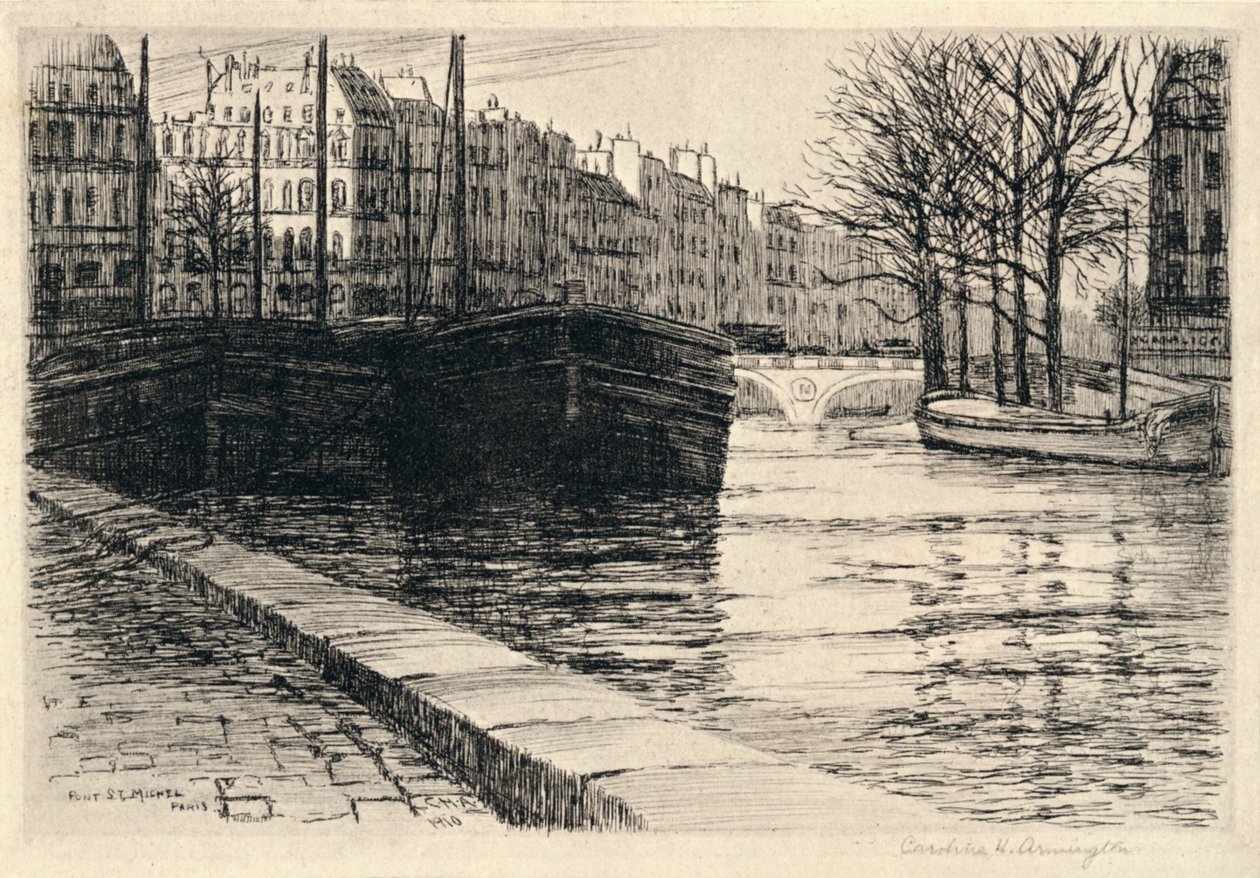 聖ミシェル橋、1915 作： キャロライン・ヘレナ・アーミントン