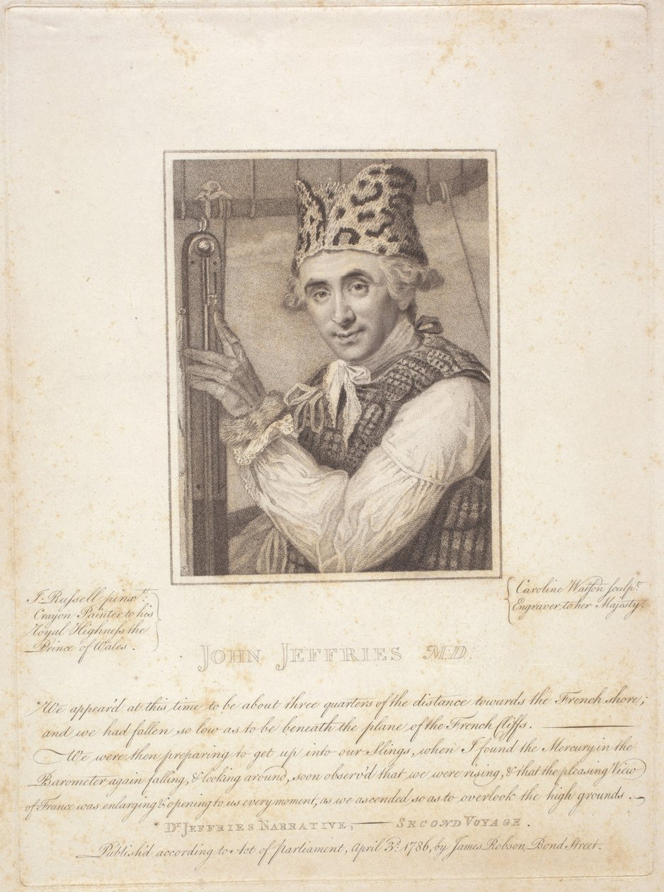 John Jeffries M.D., 3. huhtikuuta 作： キャロラインとラッセル・ジョン (1745-1806) ワトソン