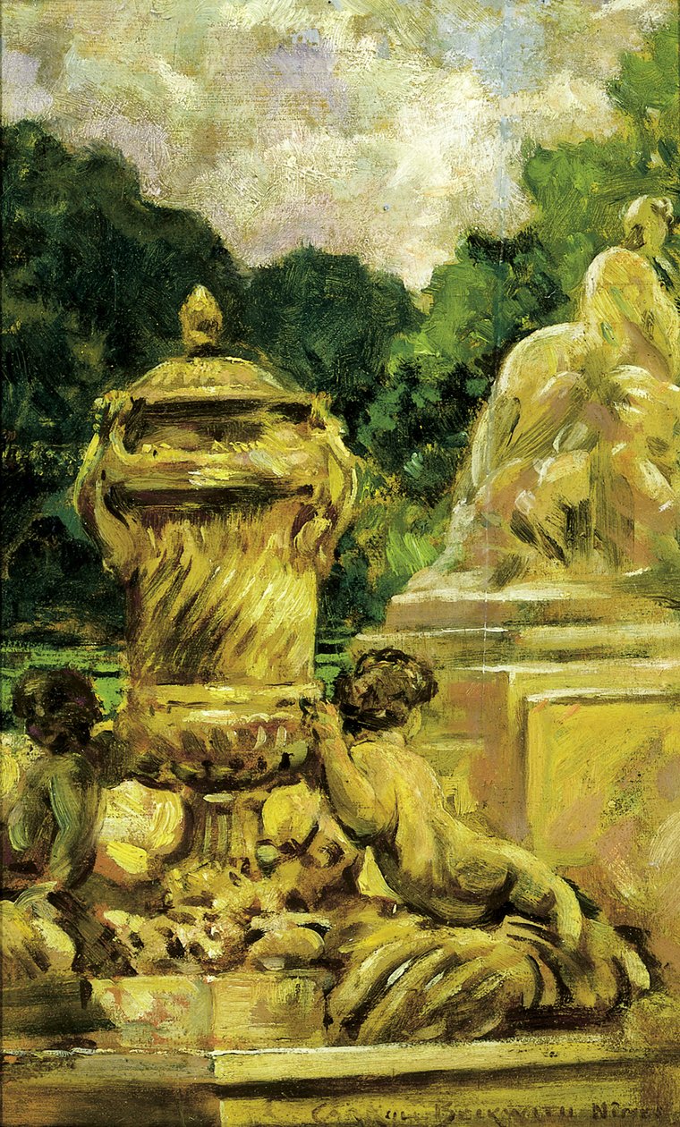 フランス、ニームの噴水庭園、1911年。 作： キャロルベックウィズ