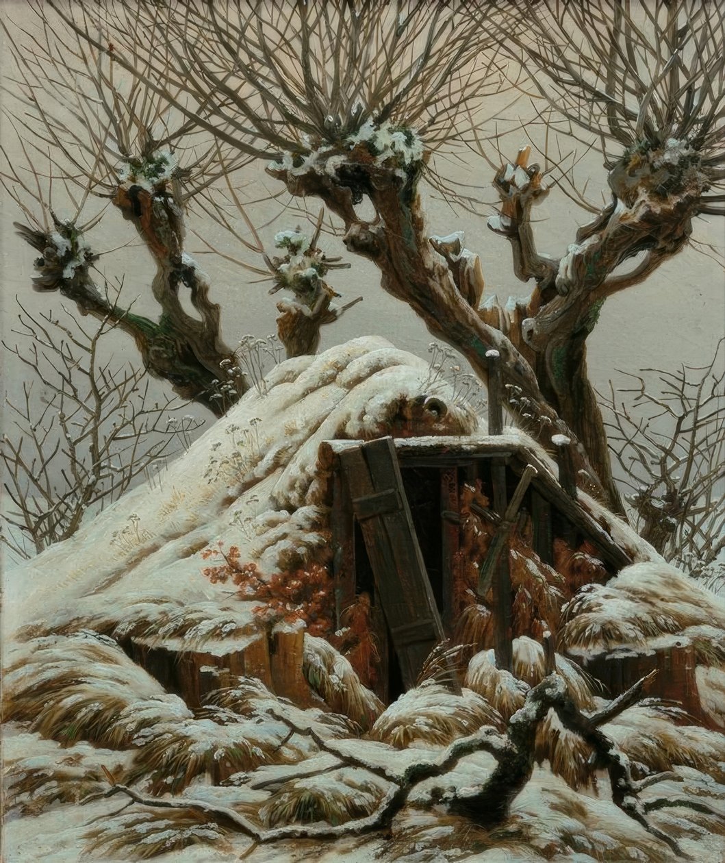 雪に覆われた小屋 作： カスパー・デイビッド・フリードリッヒ