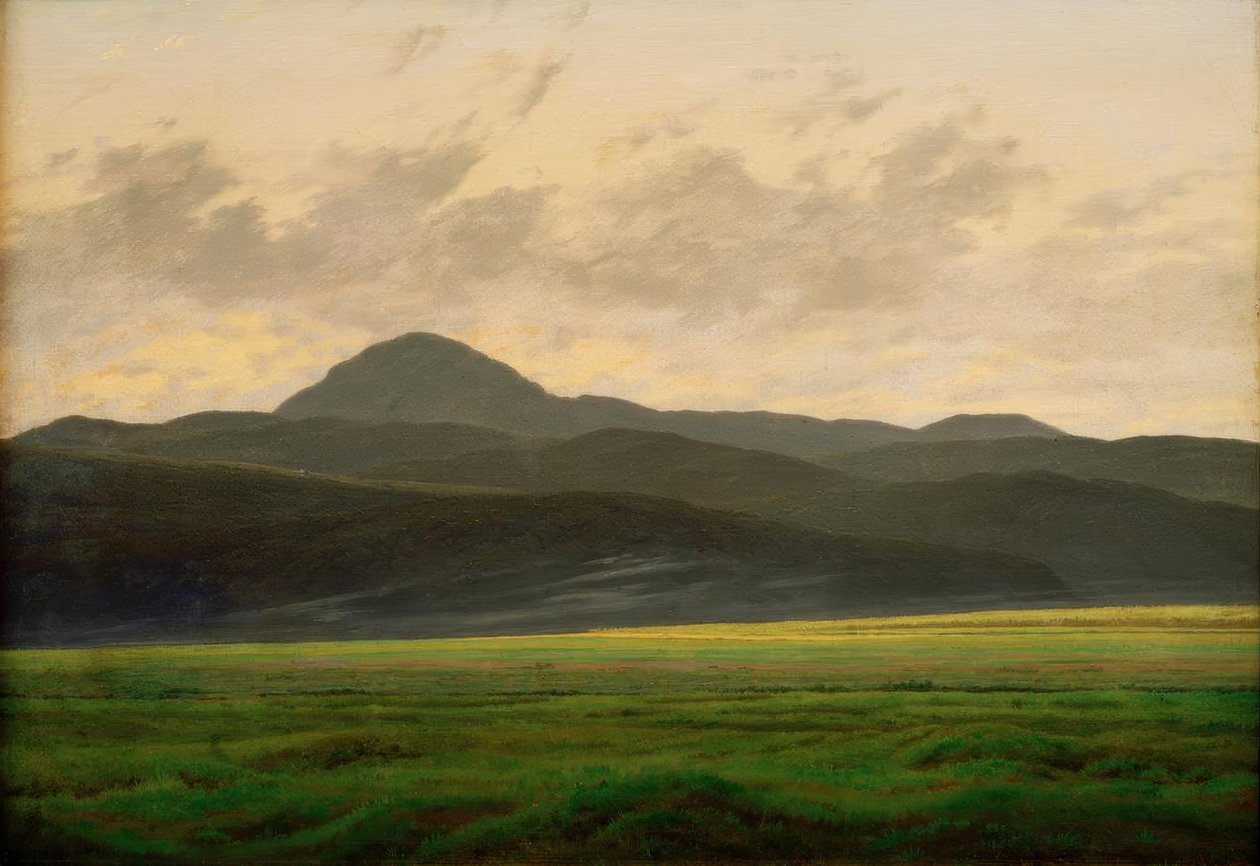 ボヘミアの山の風景 作： カスパー・デイビッド・フリードリッヒ