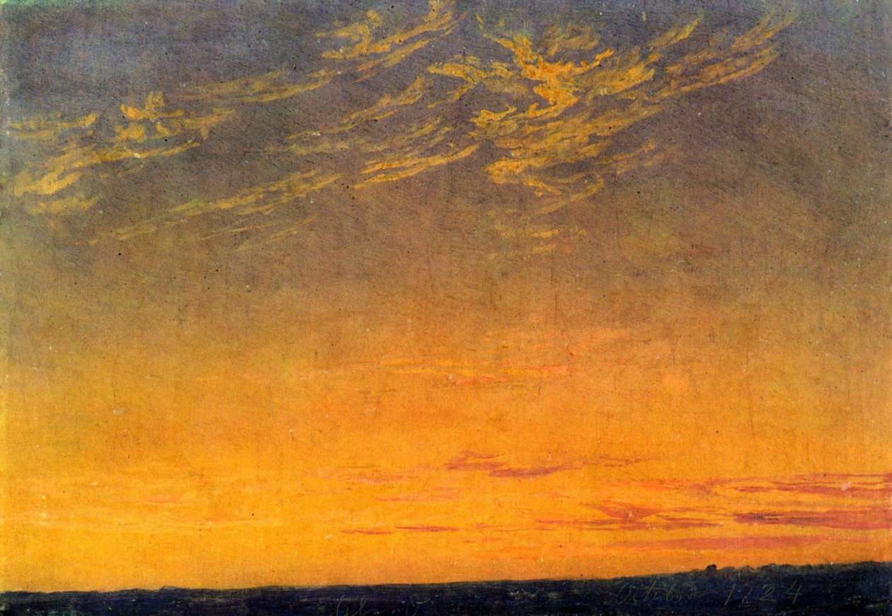 カスパー・ダーヴィト・フリードリッヒ「雲のある夕べ」 作： カスパー・デイビッド・フリードリッヒ
