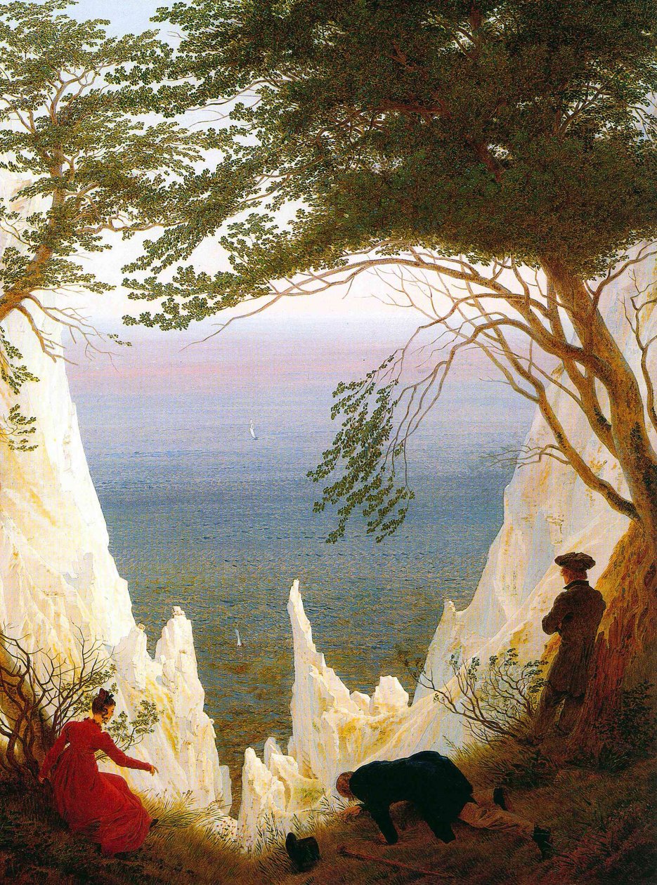 ドイツ語：Kreidefelsen auf Rügen リューゲンの白亜の断崖 作： カスパー・デイビッド・フリードリッヒ