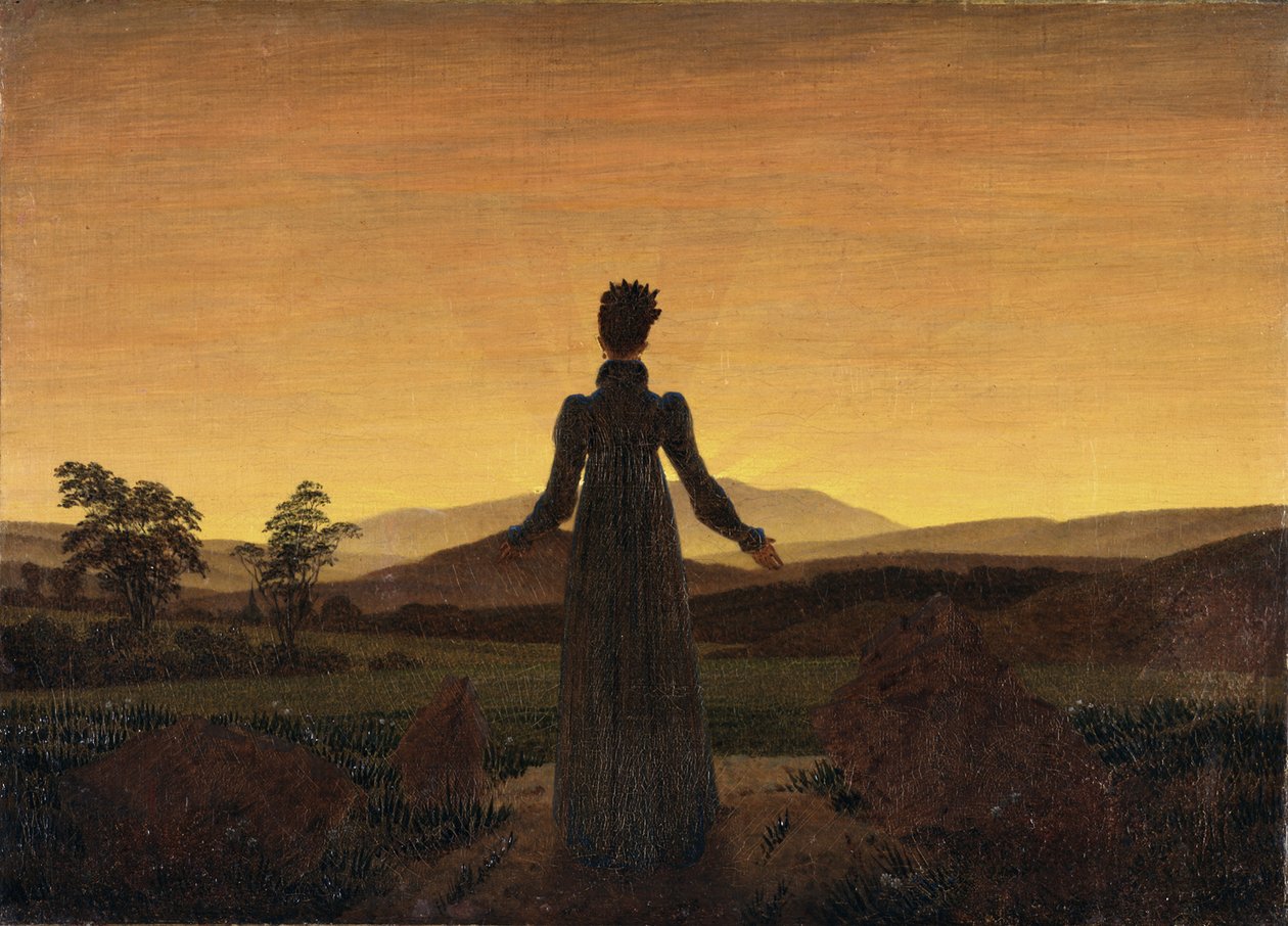 昇る太陽の前の女、1818年頃 作： カスパー・デイビッド・フリードリッヒ