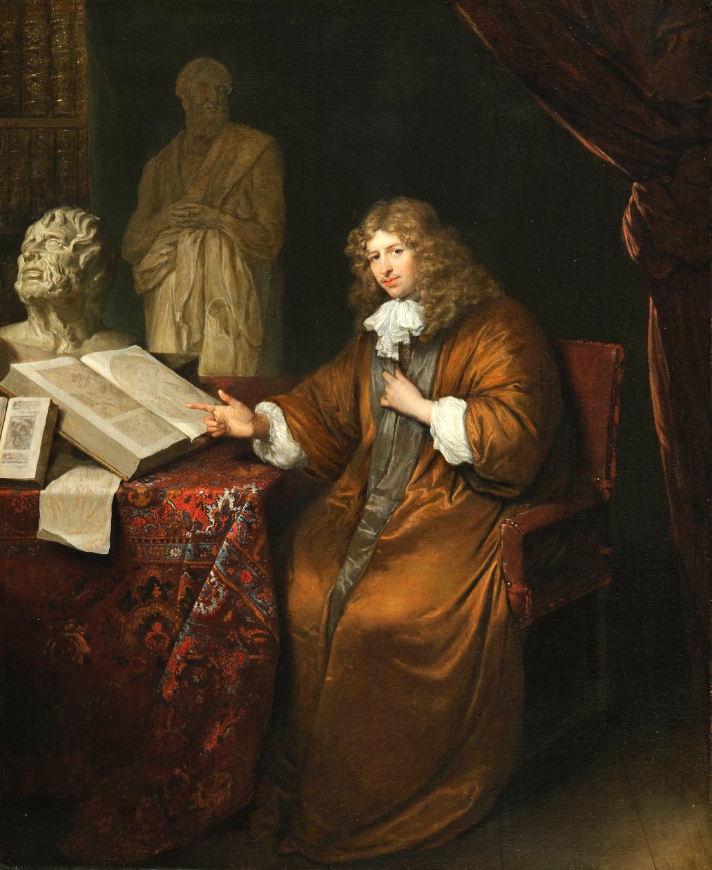 "アブラハム・ヴァン・レネップ（1627-1678）の肖像"。(収集家アブラハム・ヴァン・レネップの肖像）Peinture de Caspar Netscher（1639-1684）。 作： キャスパー・ネッシャー