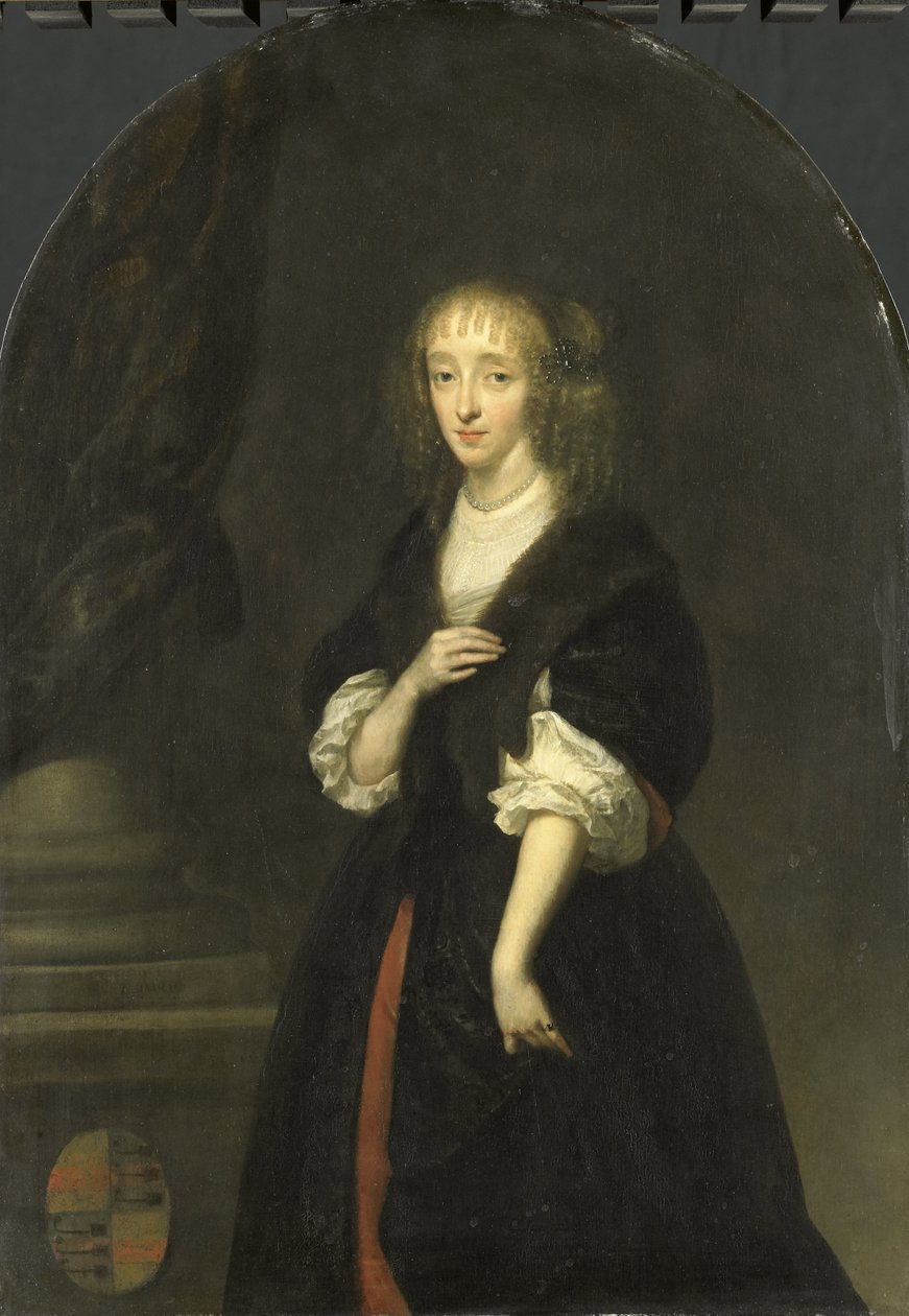 ピーテル・デ・グラフの妻ヤコバ・ビッカー (1640-95) の肖像 作： キャスパー・ネッシャー