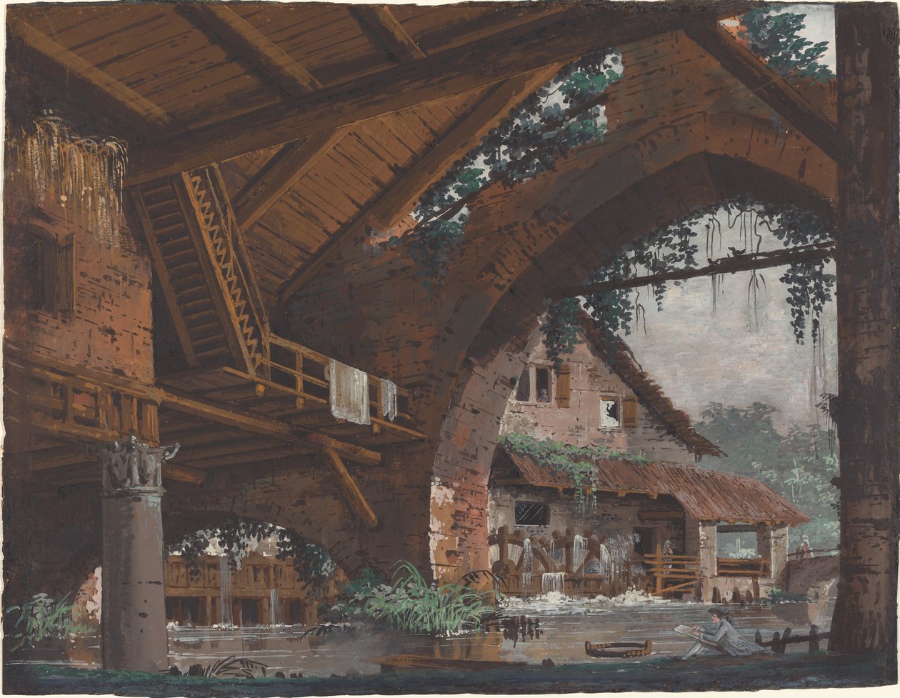 水車小屋のある古代遺跡の建築ファンタジー 作： キャスパー・ウルフ