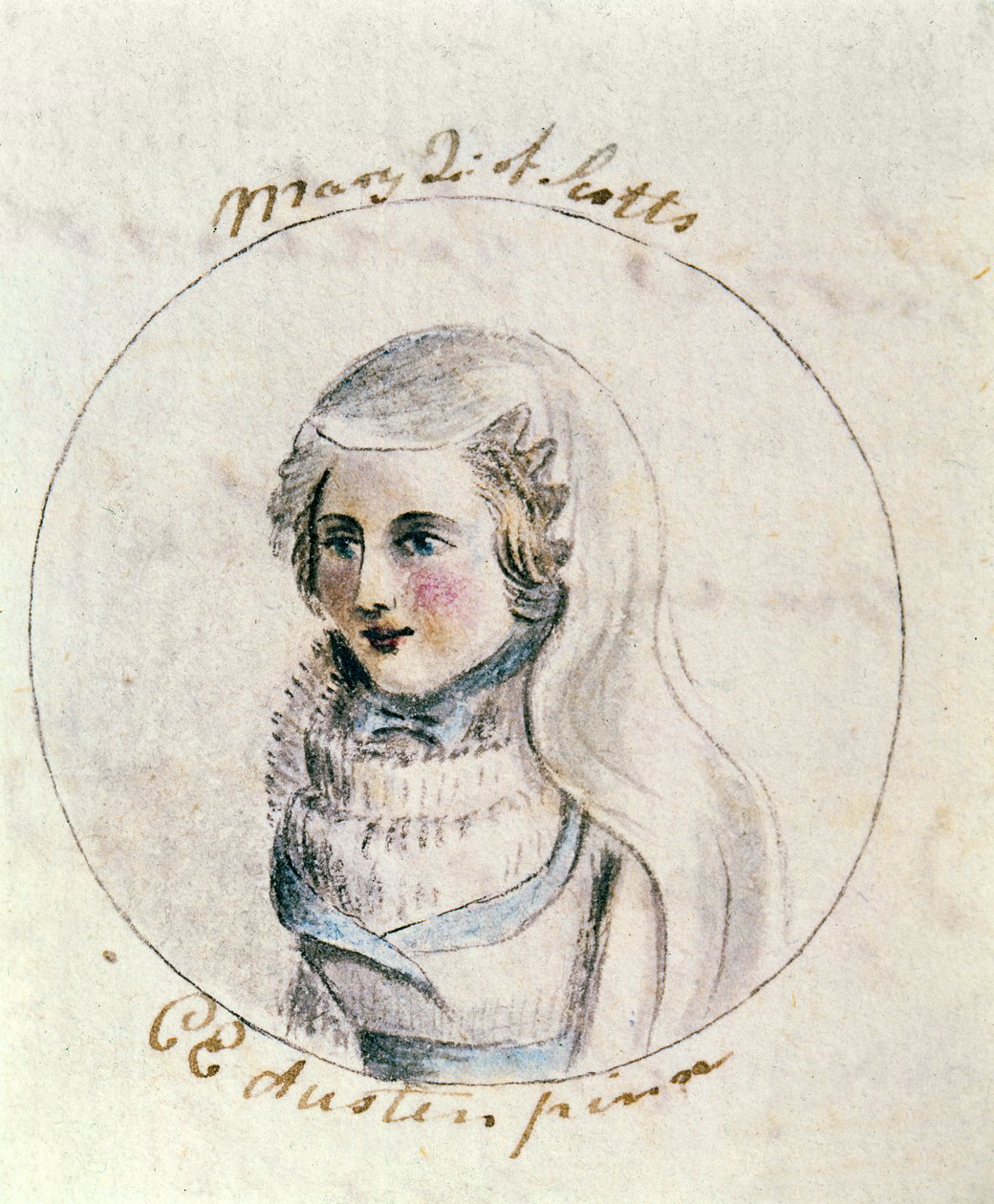 スコットランドのメアリー女王、1790年頃（ペンとインク、紙にトイレ） 作： カサンドラ・オースティン