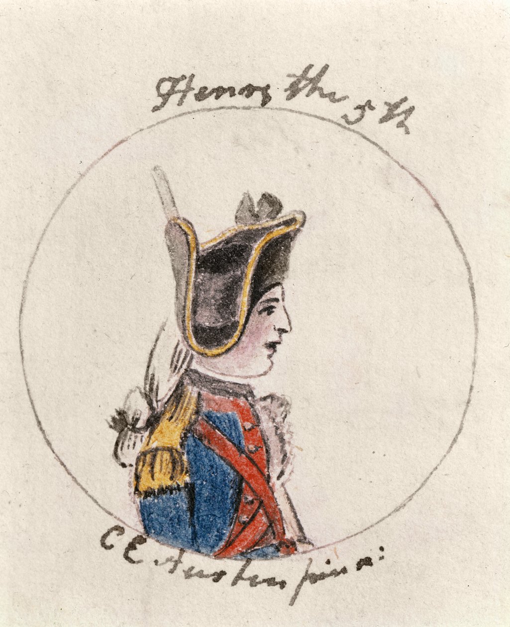 ヘンリーV、c.1790（紙にペンとインク、トイレ） 作： カサンドラ・オースティン