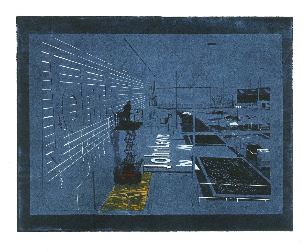Settled Cultivation, 2015（レーザーカットリノ、リノカット、伝統的エッチング） 作： キャサリン・サトクリフ・フラー