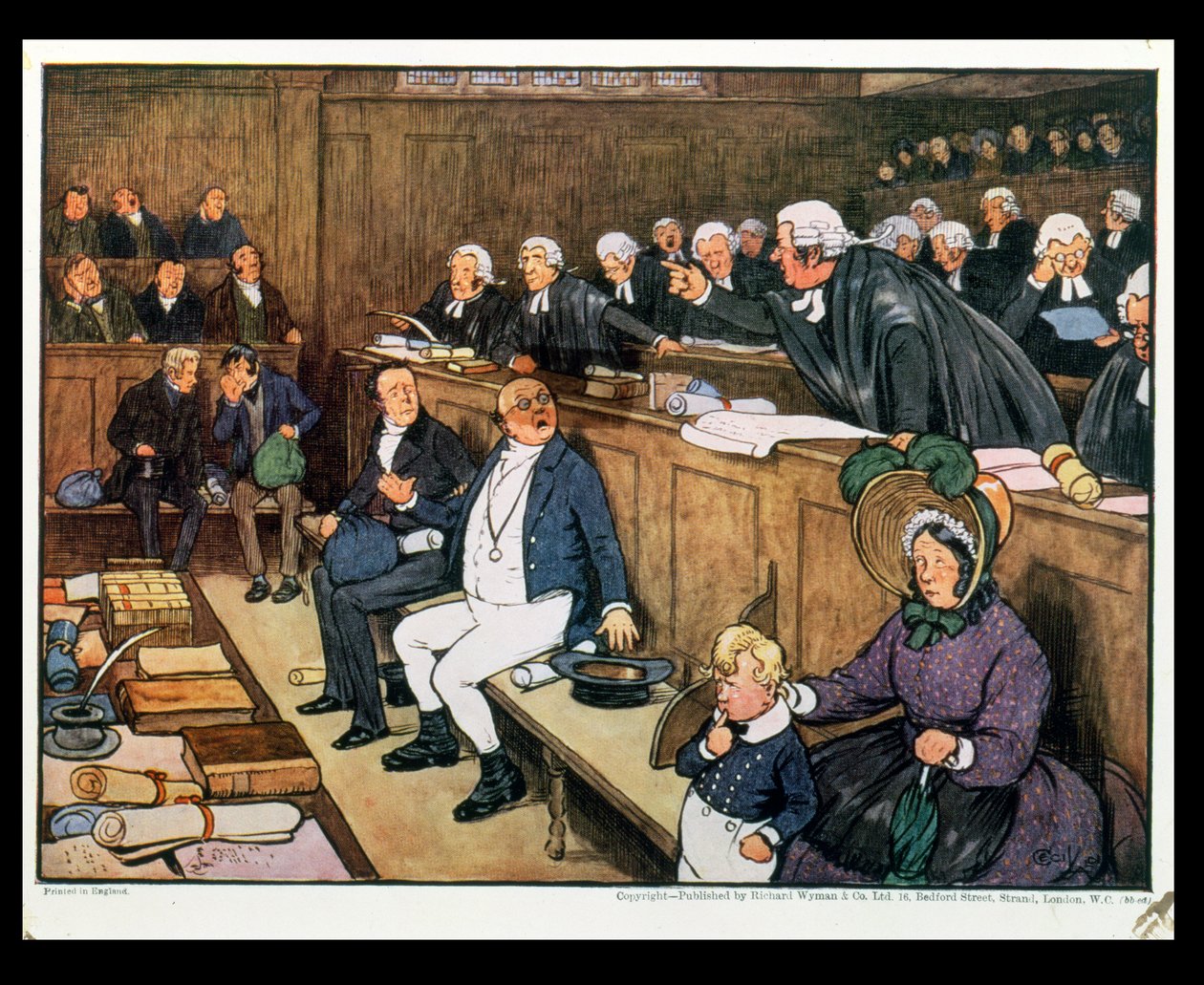 ピックウィック氏の裁判、1910年 作： セシル・チャールズ・ウィンザー・アルディン