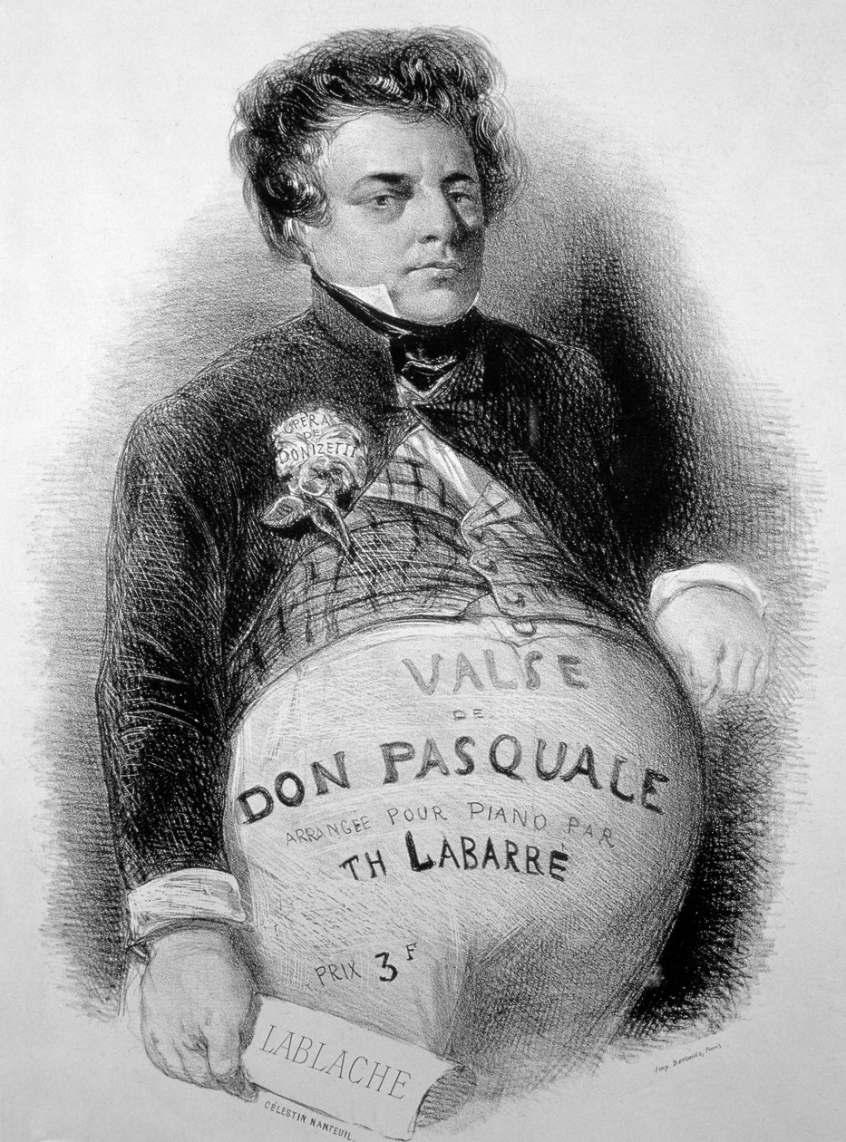 LABLACHE, Luigi (1794-1858) イタリアのバス歌手、ドニゼッティの「ドン・パスクエ」の役で登場。 作： セレスチン・フランソワ（後）ナンテュイユ