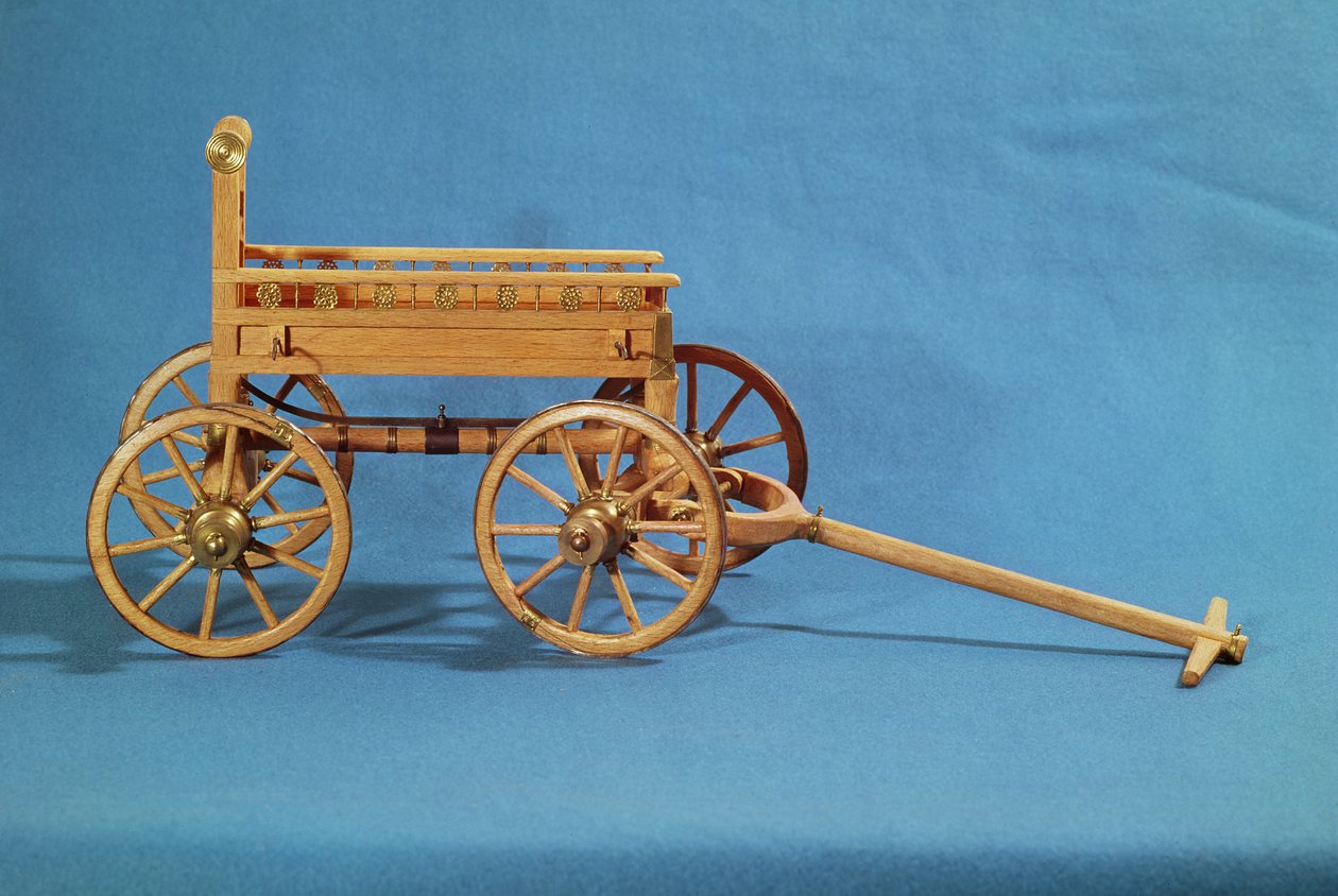 ヴィックスの王女の墓で発見された戦車の復元（木材） 作： ケルト