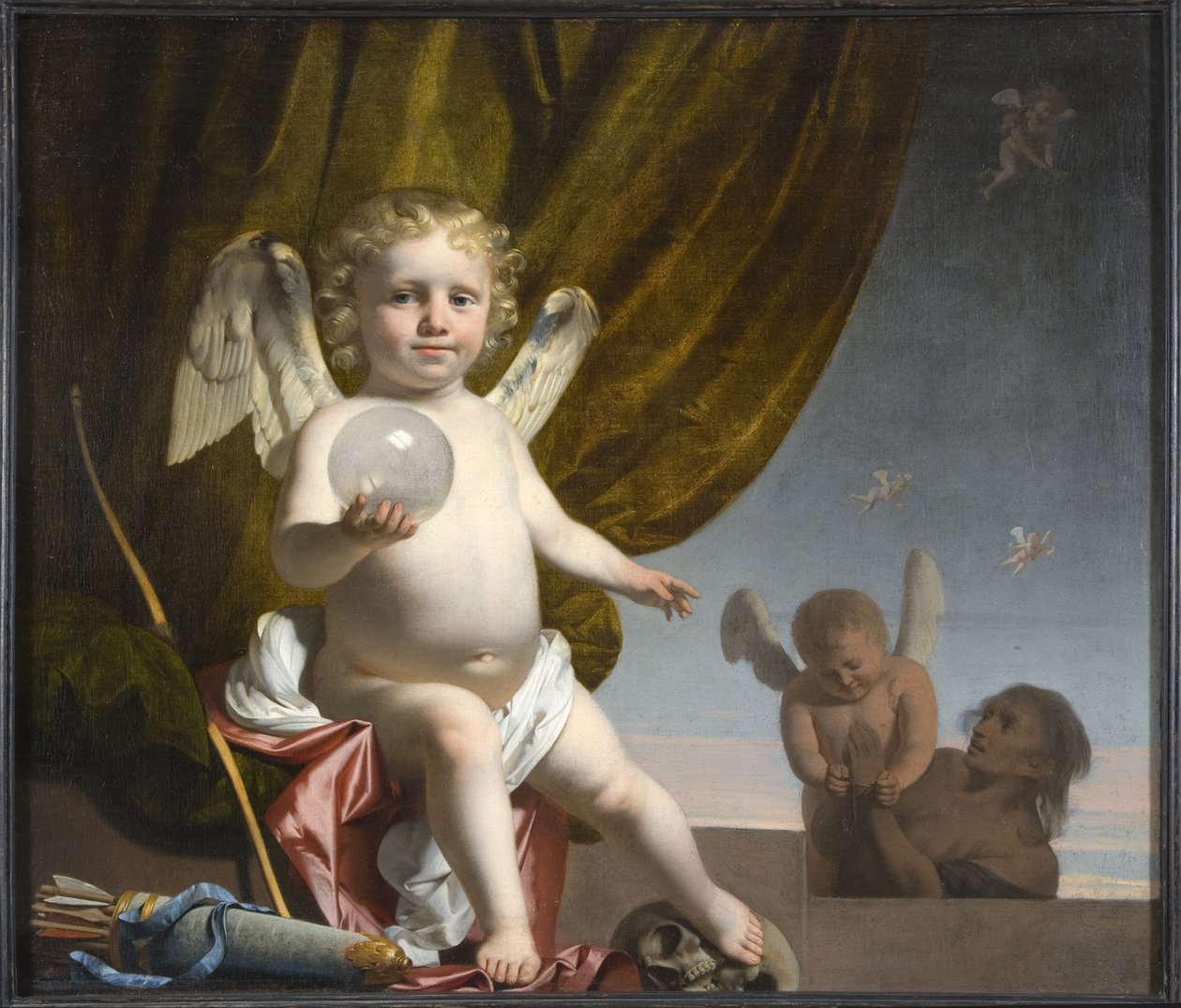Amor Holding a Glass Orb、1650-1660 作： セザール・ボエティウス・ファン・エフェルディンゲン