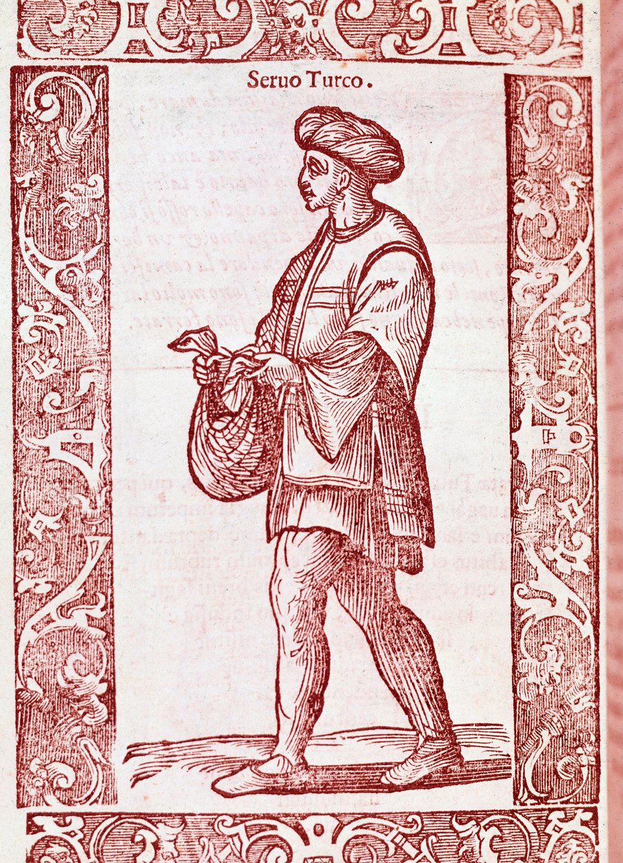 1590年「Degli habiti antichi e moderni」より "Turkish serf suit"(エングレーヴィング) 作： Cesare（後）Vecellio
