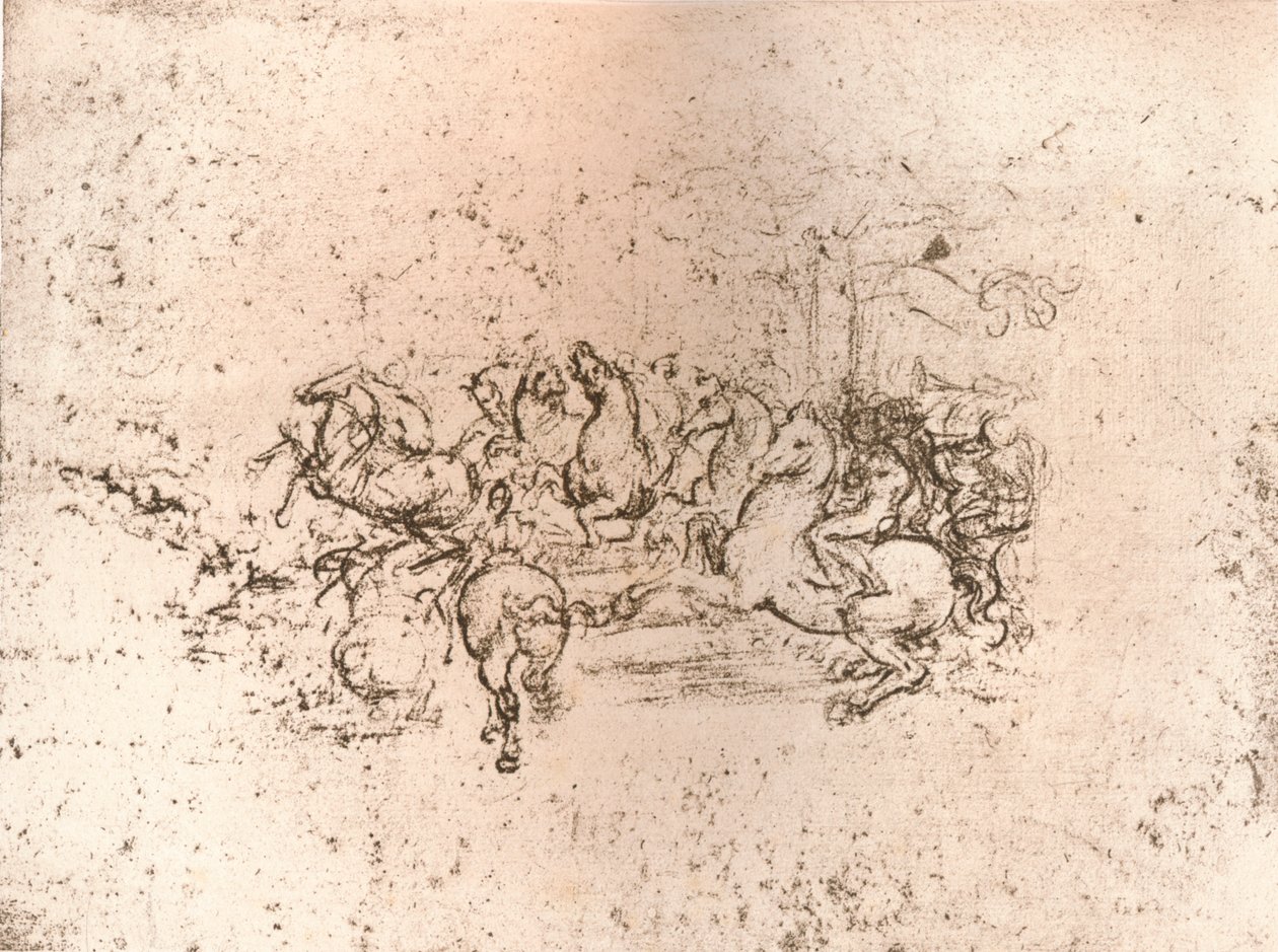 アンギアリの戦いの漫画の一部、c1505-c1523 1883のコピー 作： チェザーレダセスト