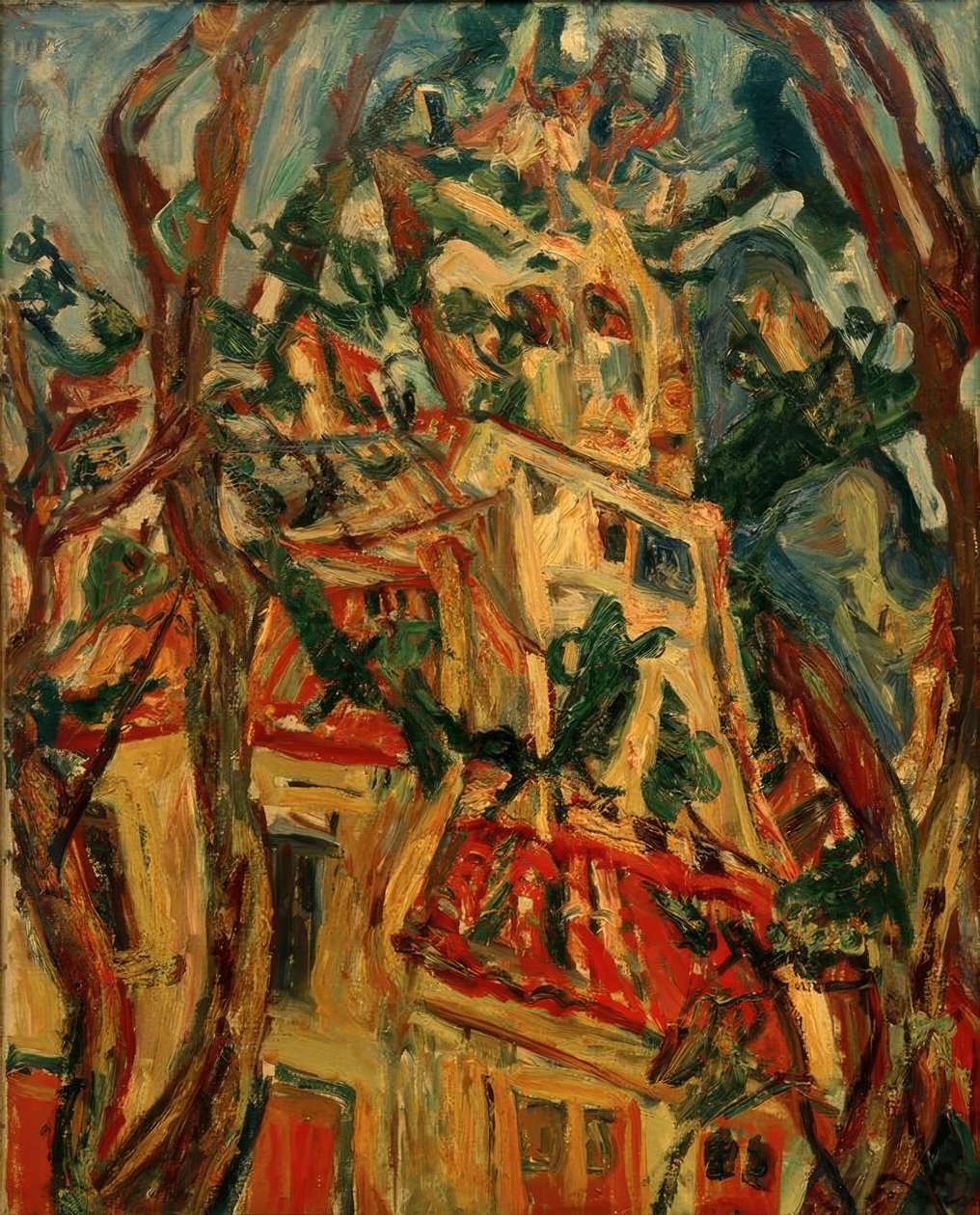 セリーのサンピエール教会の塔 作： Chaim Soutine