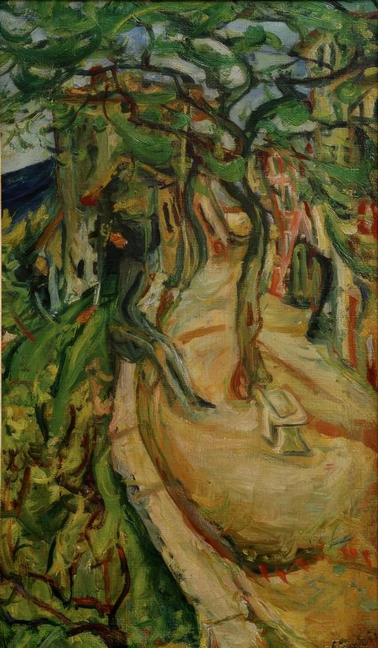 Ch。 Soutine、Die Terrasse in Vence 作： Chaim Soutine