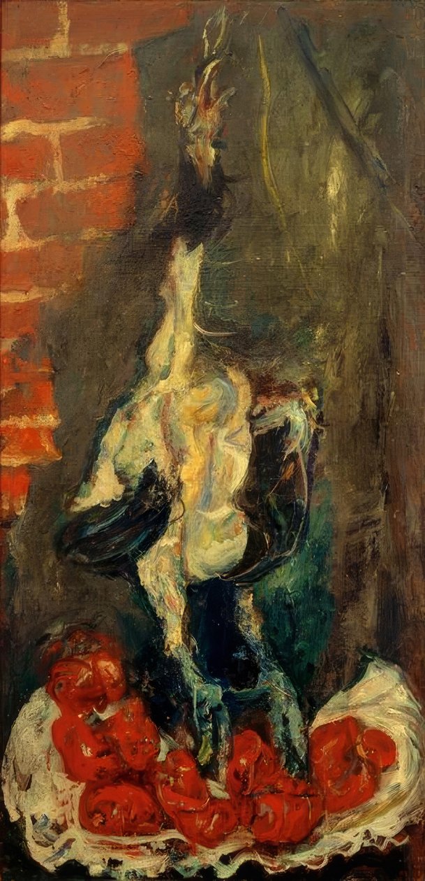 Ch。Soutine、撥鶏、トマト 作： Chaim Soutine