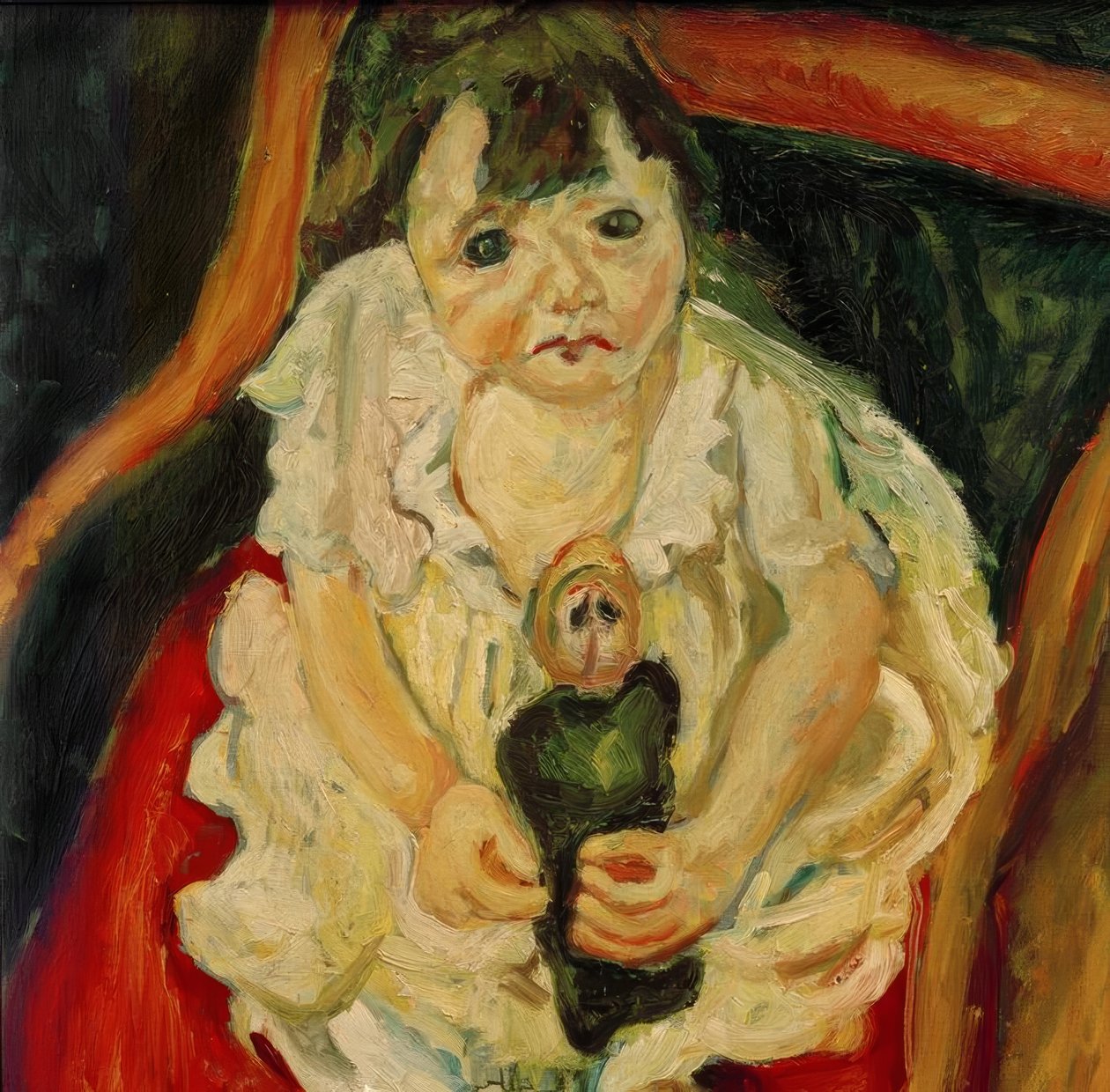 Ch。Soutine、人形を持つ少女 作： Chaim Soutine
