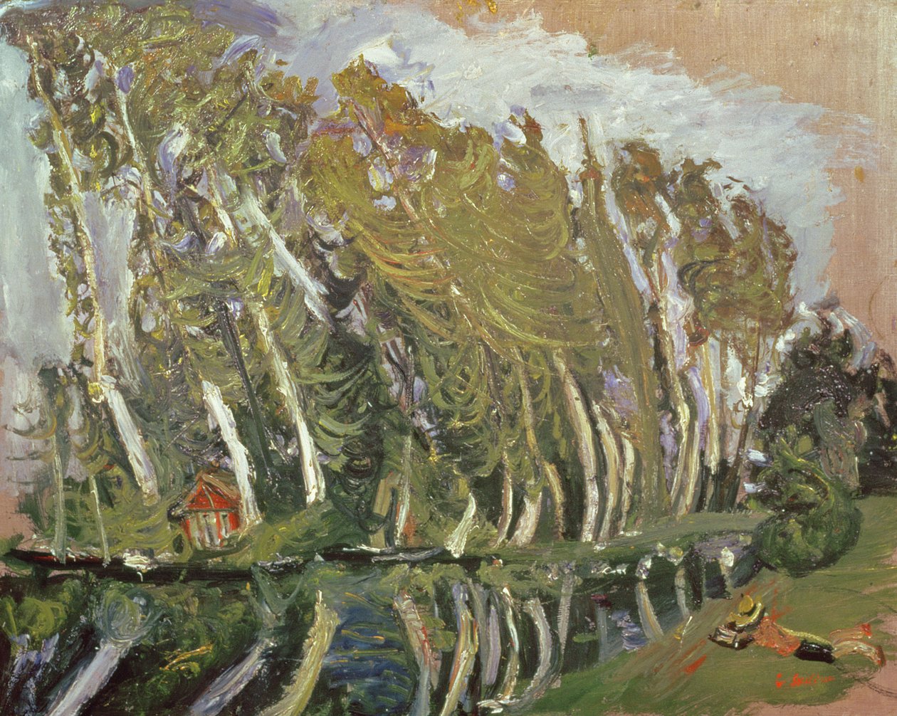 リクライニングフィギュアのある風景 作： Chaim Soutine