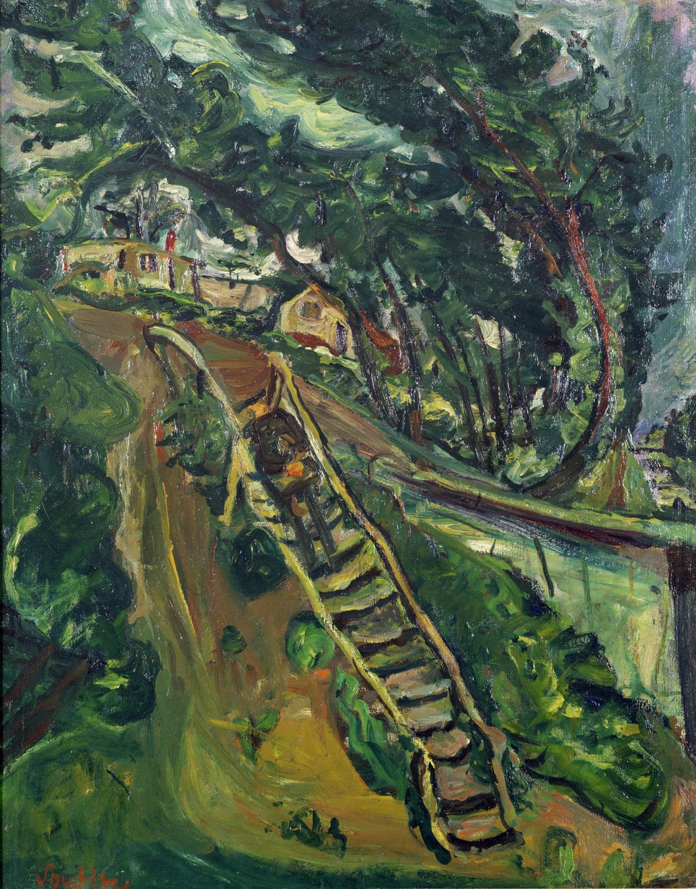 階段を歩く男、1922年〜3月 作： Chaim Soutine
