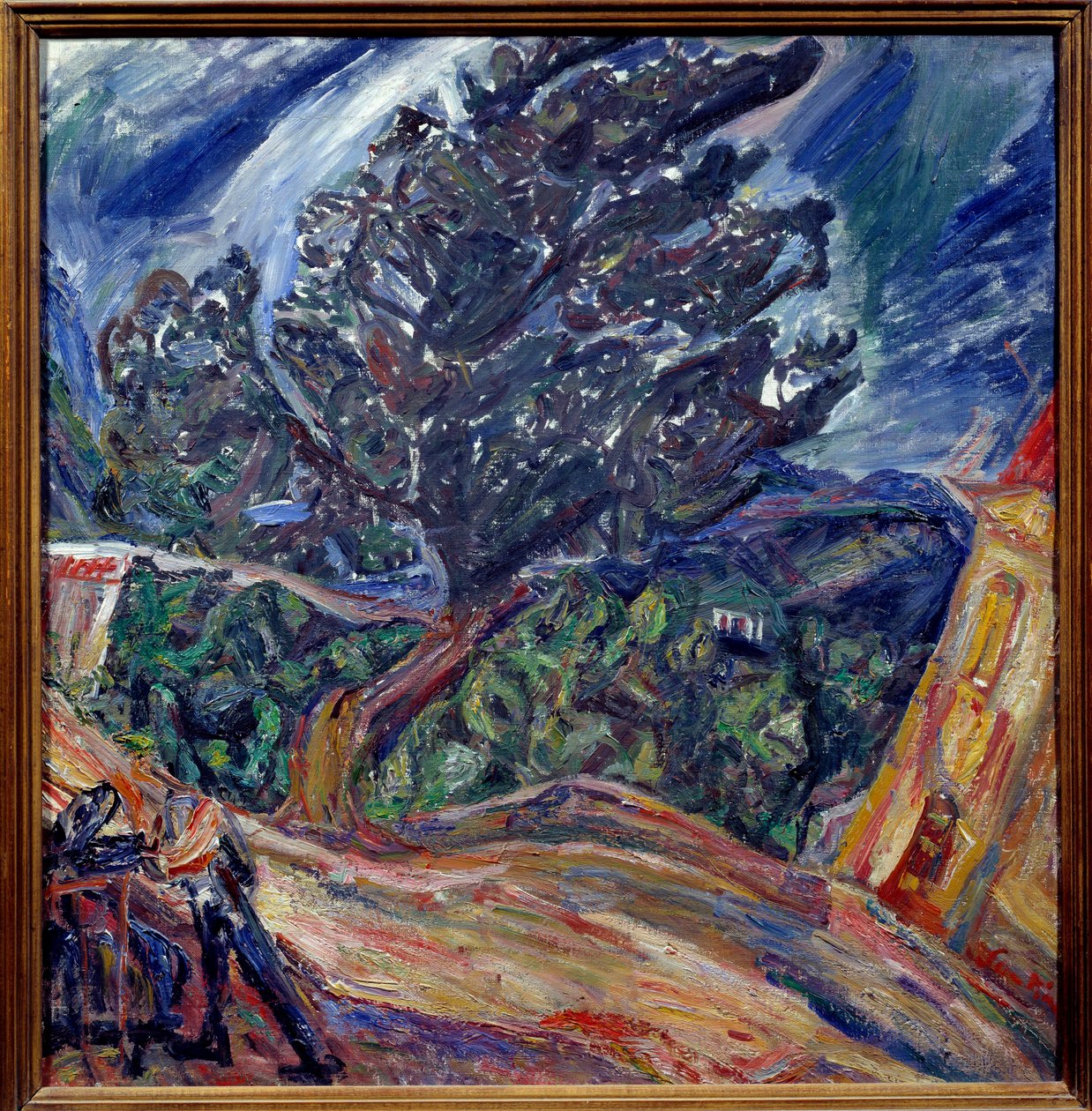 シャイム・スーティンによる大きな木の青い絵 作： Chaim Soutine