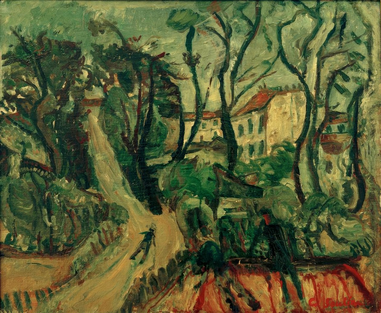 Ch。Soutine、家のある風景 作： Chaim Soutine