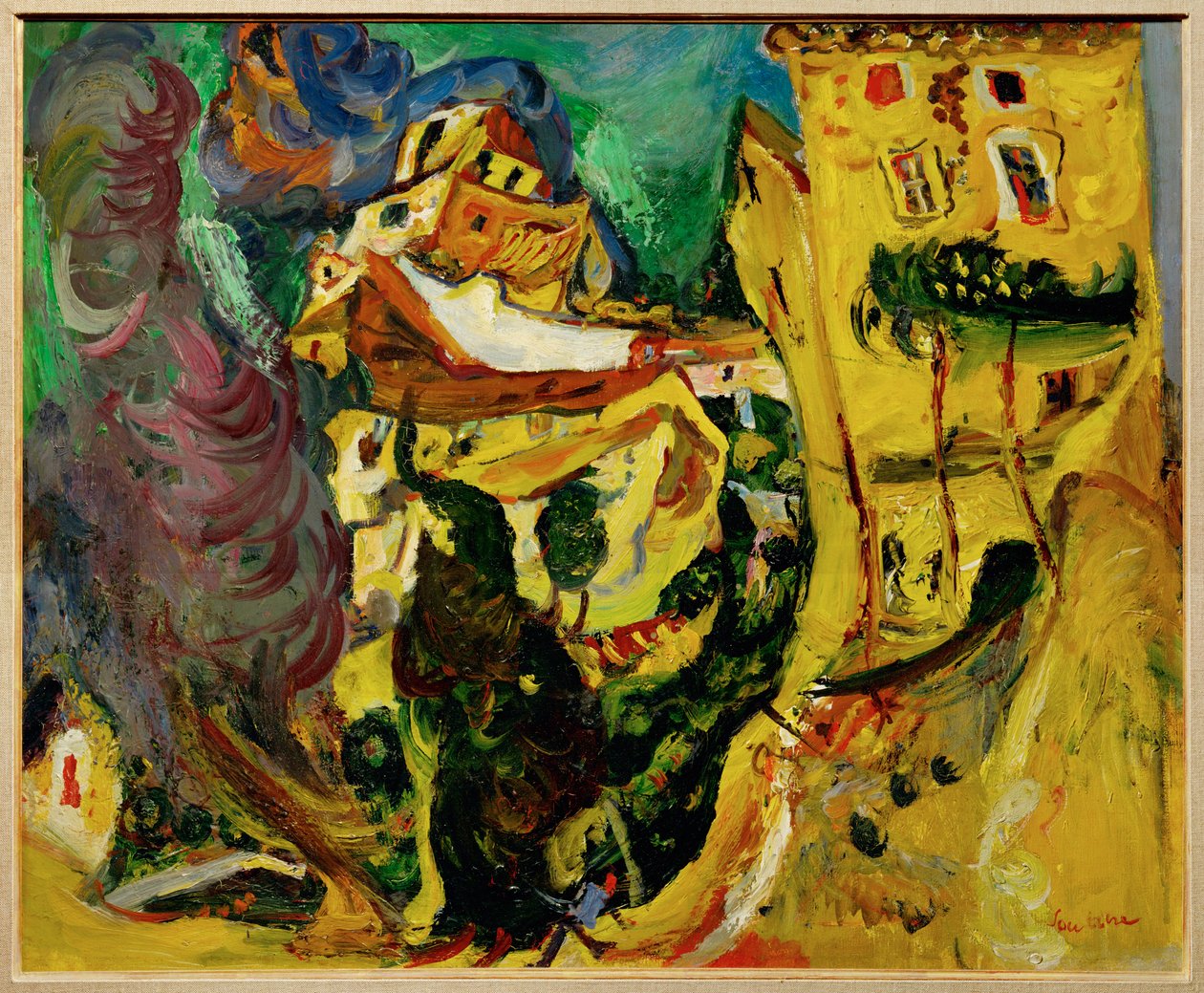 カーニュの風景（キャンバスに描く） 作： Chaim Soutine