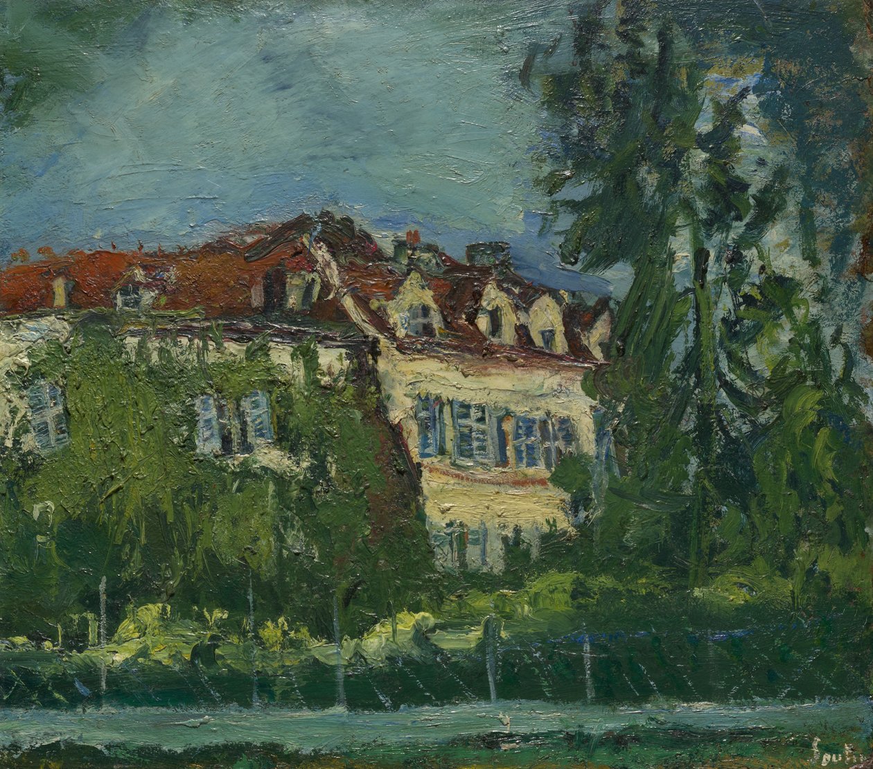 家のある風景、1934年頃 作： Chaim Soutine