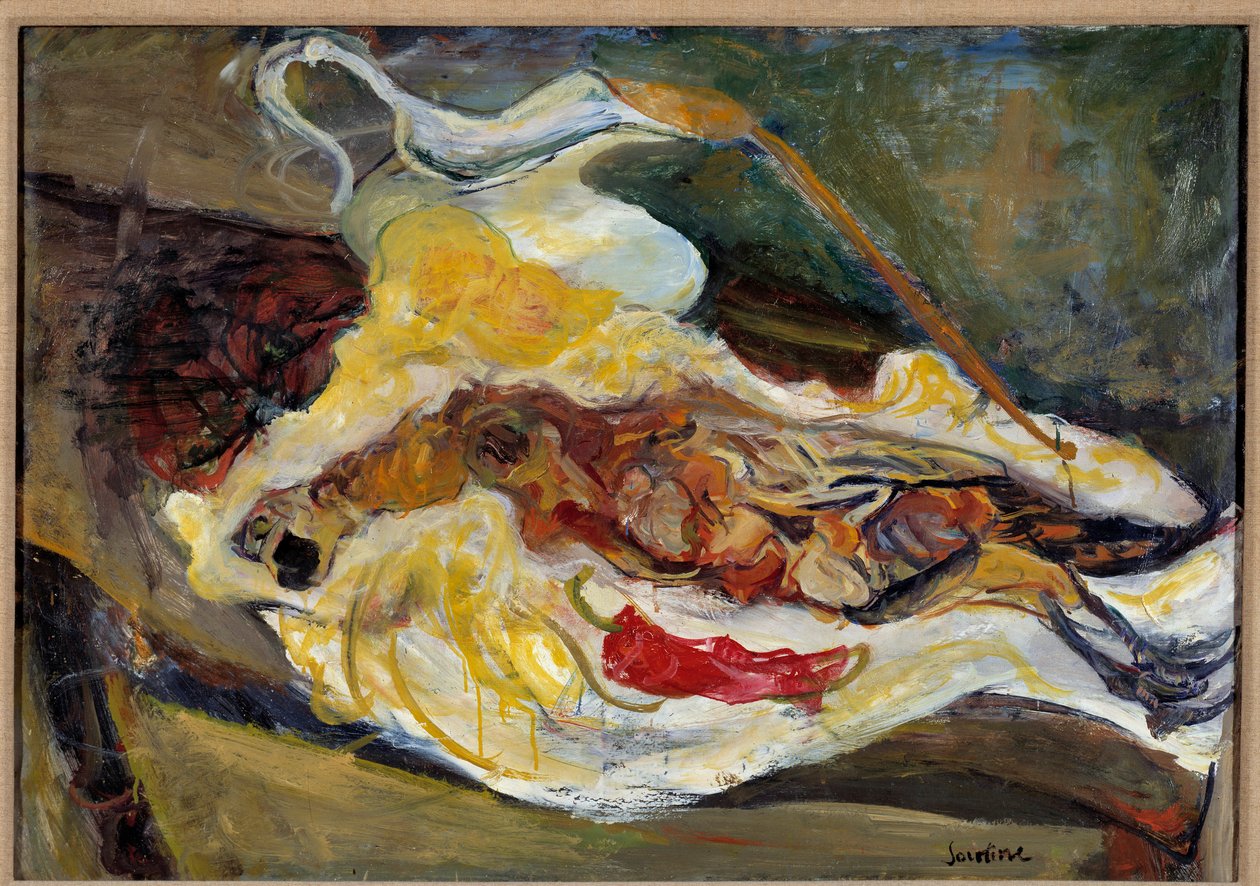 キジのいる静物画 チャイム・スーティン(1893-1943)作 20世紀薄暗い。0.64 x 0.92m パリ、オランジュリー美術館 作： Chaim Soutine