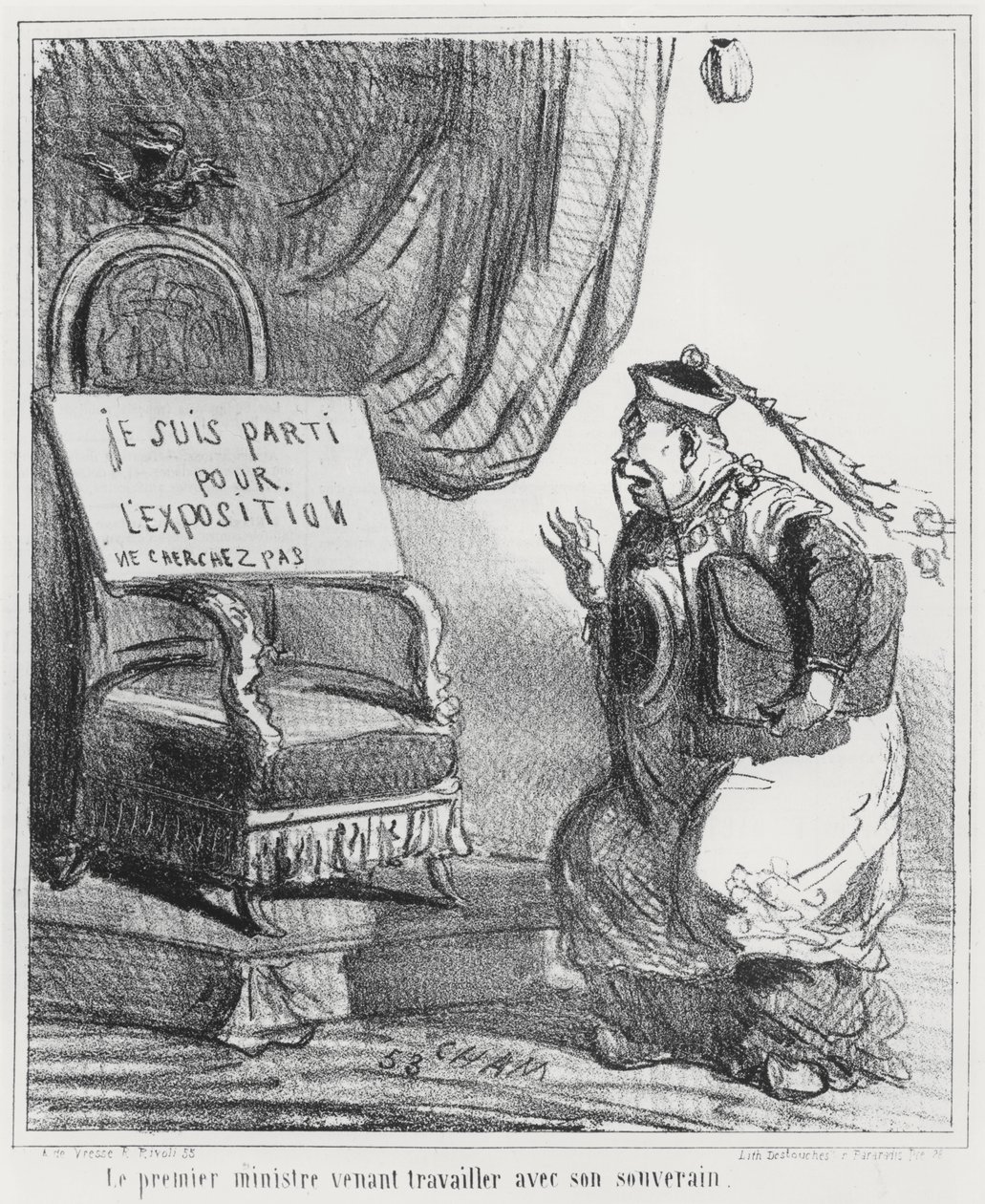 1867年6月19日の &39;Le Charivari&39;による1867年の万博博覧会の風刺画 作： チャム