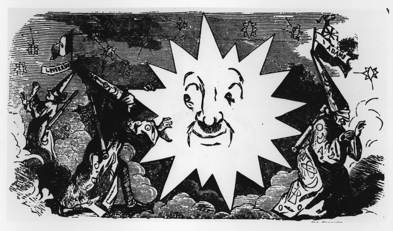 1847年1月1日、「ルシャリバリ」からの海王星発見の風刺画 作： チャム