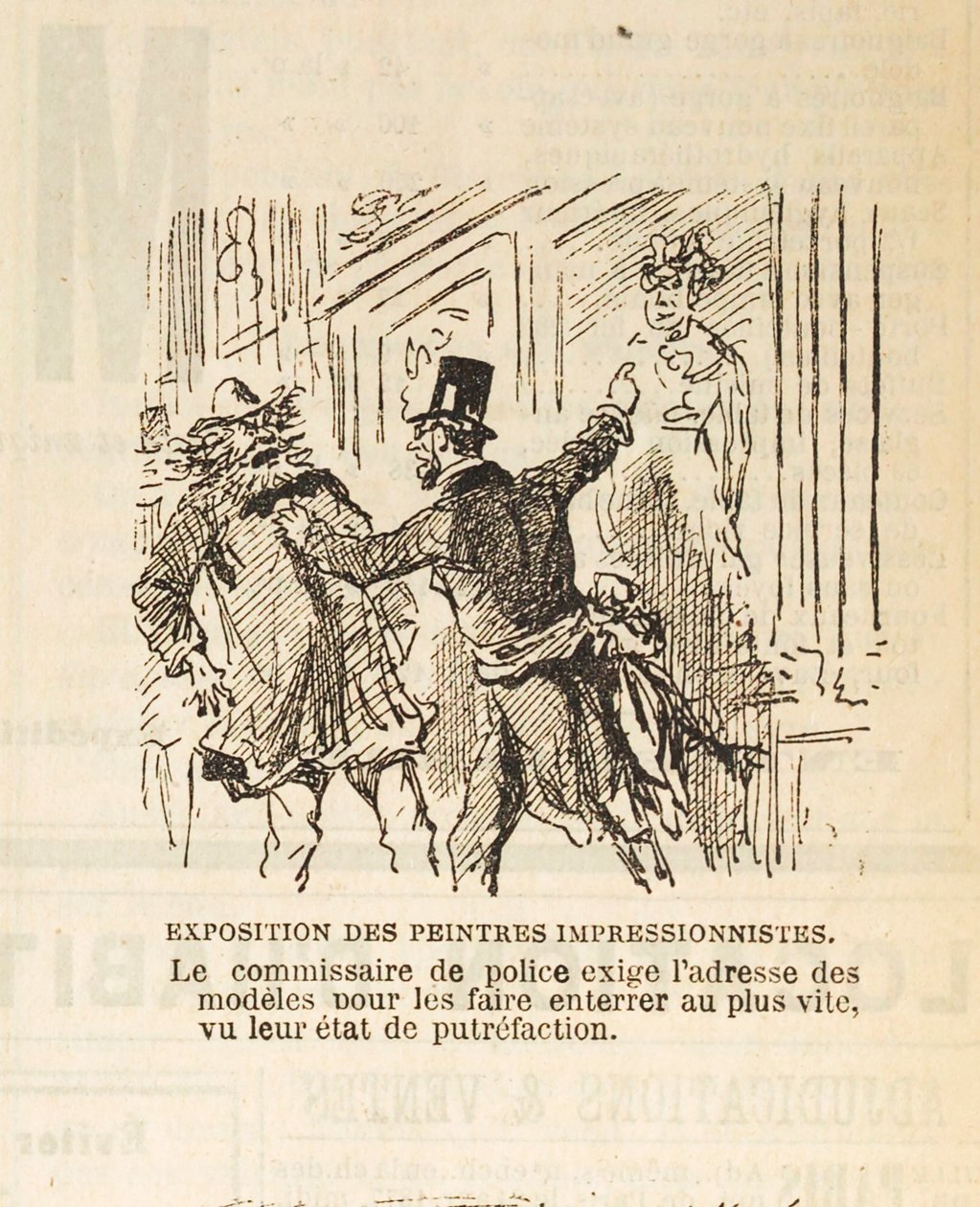 警察長官は、モデルを埋葬するためにモデルの住所を要求します..., 1877. 作： チャム