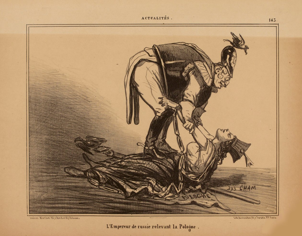 ポーランドを救済するロシア皇帝、1855年。 作： チャム