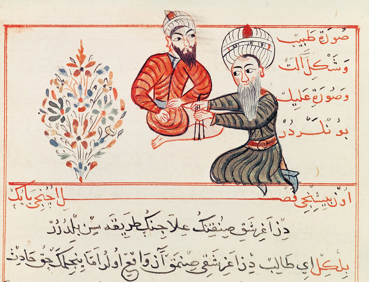 Ms Sup Turc 693 fol。 188骨折した大腿骨の縮小または設定、1466 作： キャラフエディン