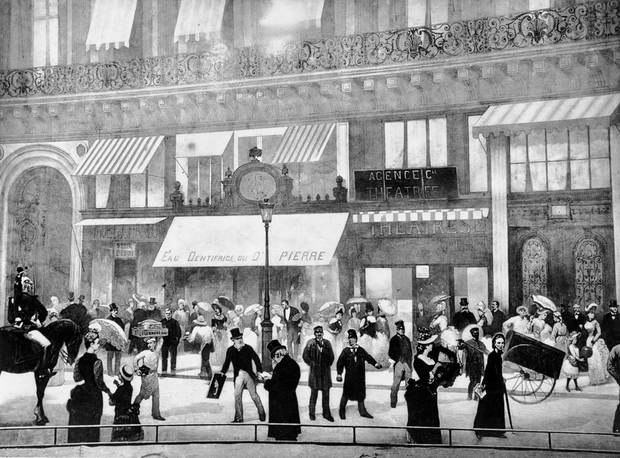 パリの大通り、1889年の万国博覧会のルトゥーパリのパノラマの詳細 作： チャールズ・カステラーニ