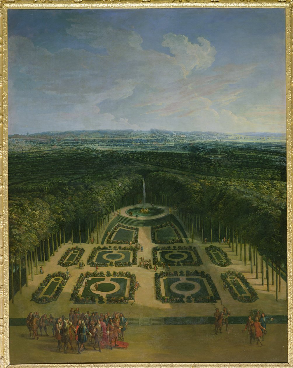 グランドトリアノンの庭園にあるルイ14世の遊歩道（1638〜1715年）、1713年 作： チャールズ・シャステライン