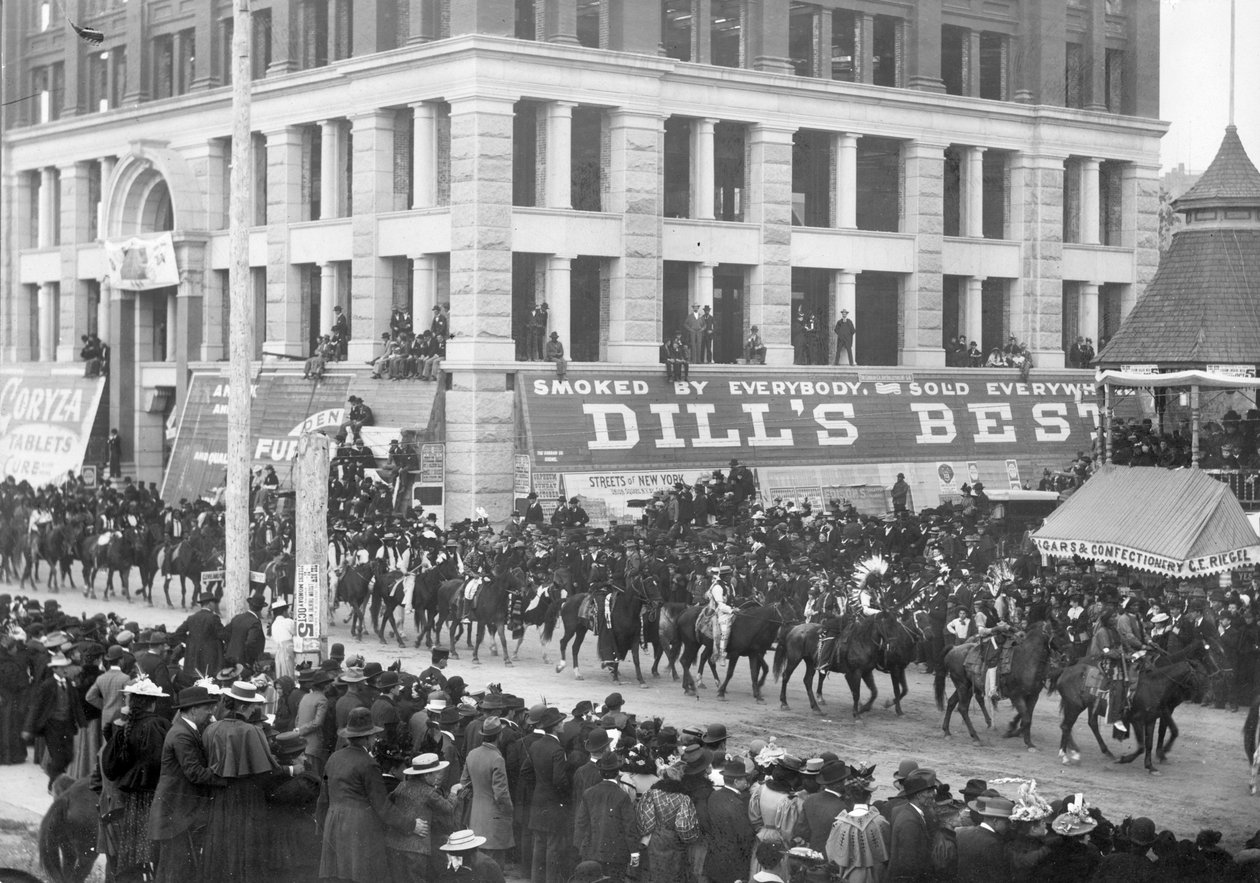 山と平野のパレードの祭典、1896（bw写真） 作： チャールズ・D・カークランド