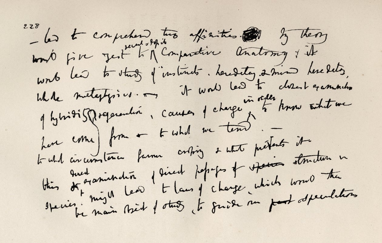 1887年に発行された1837年のダーウィンノートブックの「チャールズダーウィンの生涯と手紙」第2巻のページ 作： チャールズ・ダーウィン