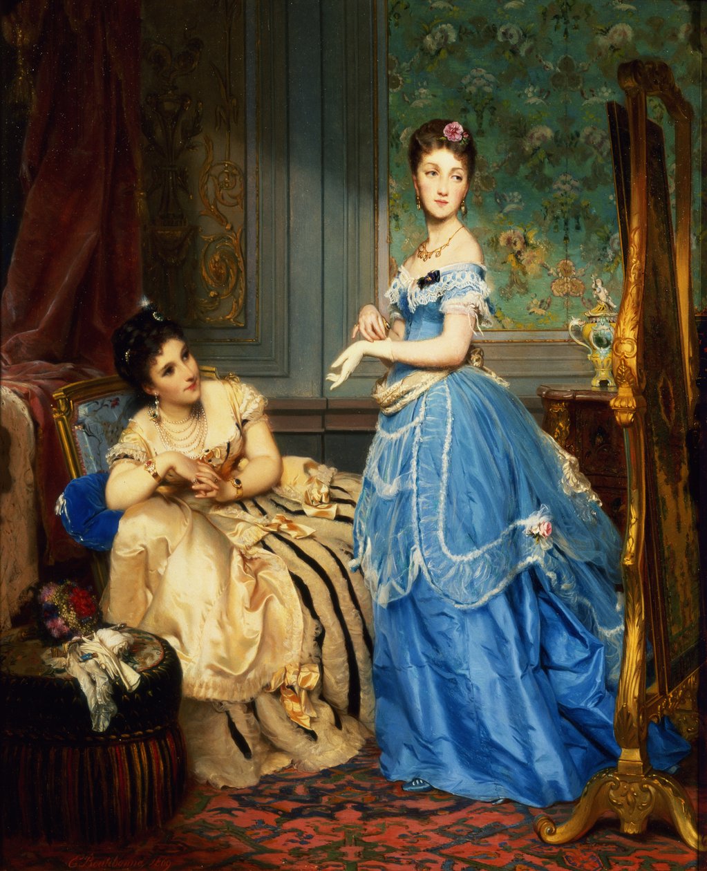 服を着る、1869 作： チャールズ・エドゥアール・ブティボンヌ