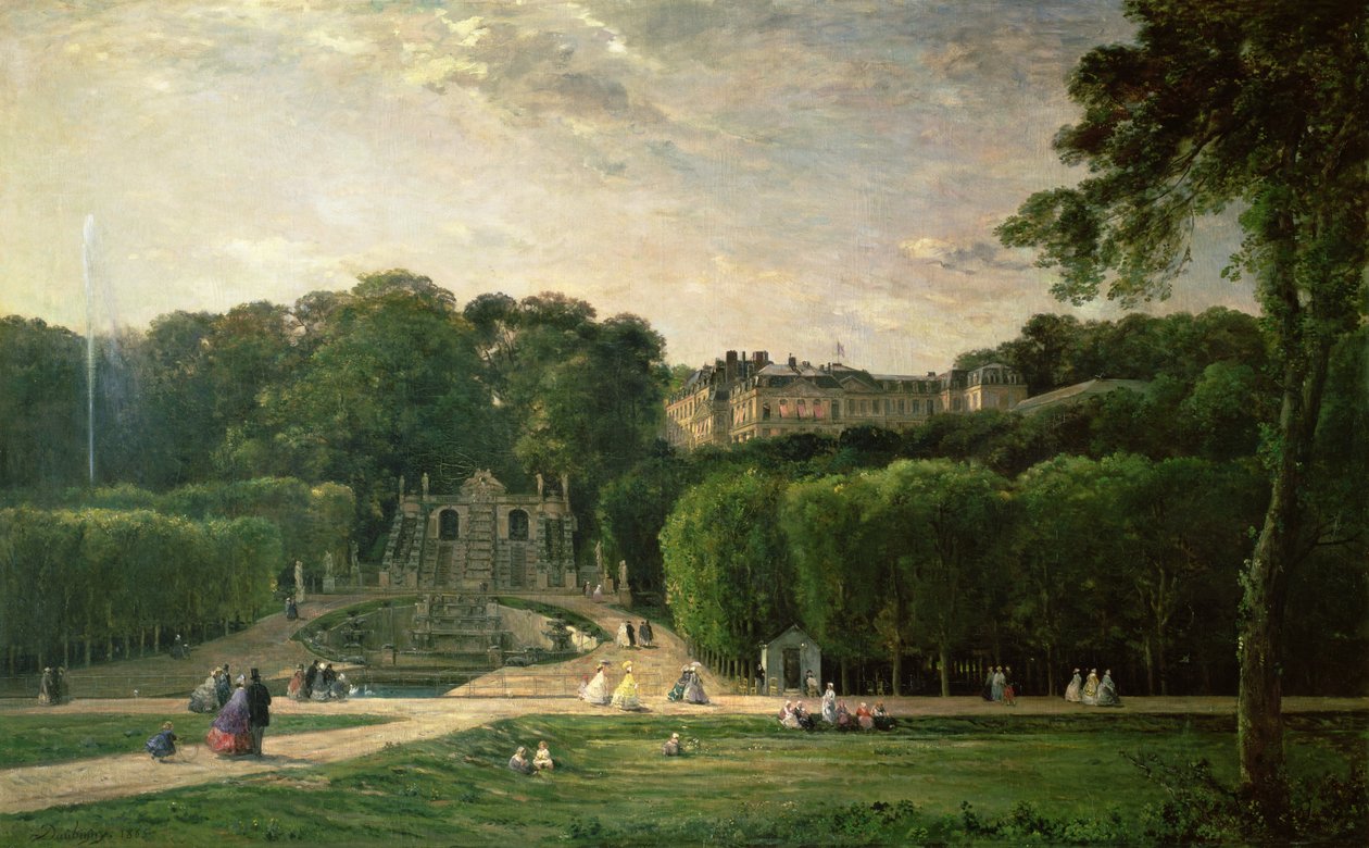 セントクラウドの公園、1865年 作： チャールズ・フランソワ・ドービニー