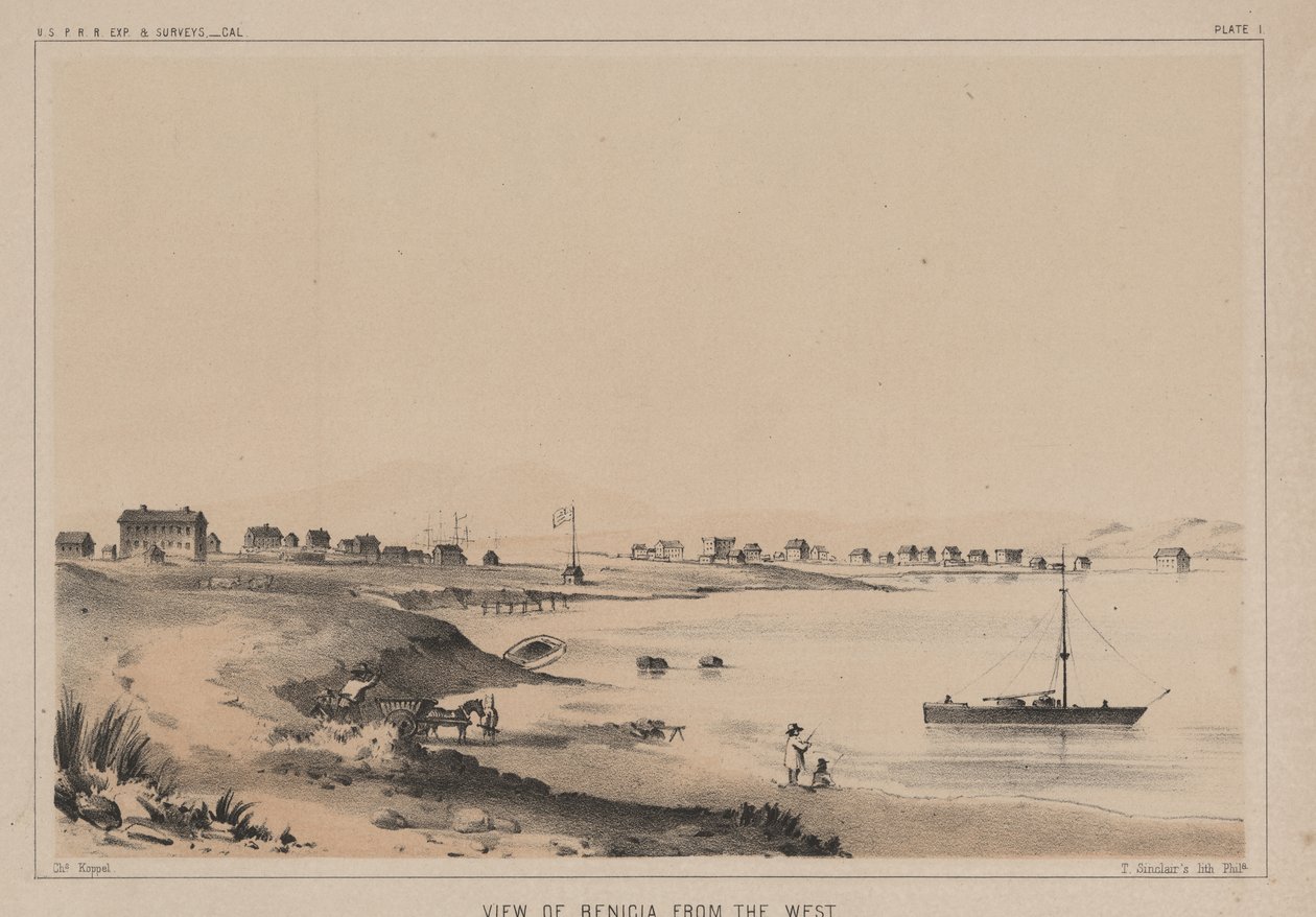 1856年の西側からのベニシアの眺め 作： 