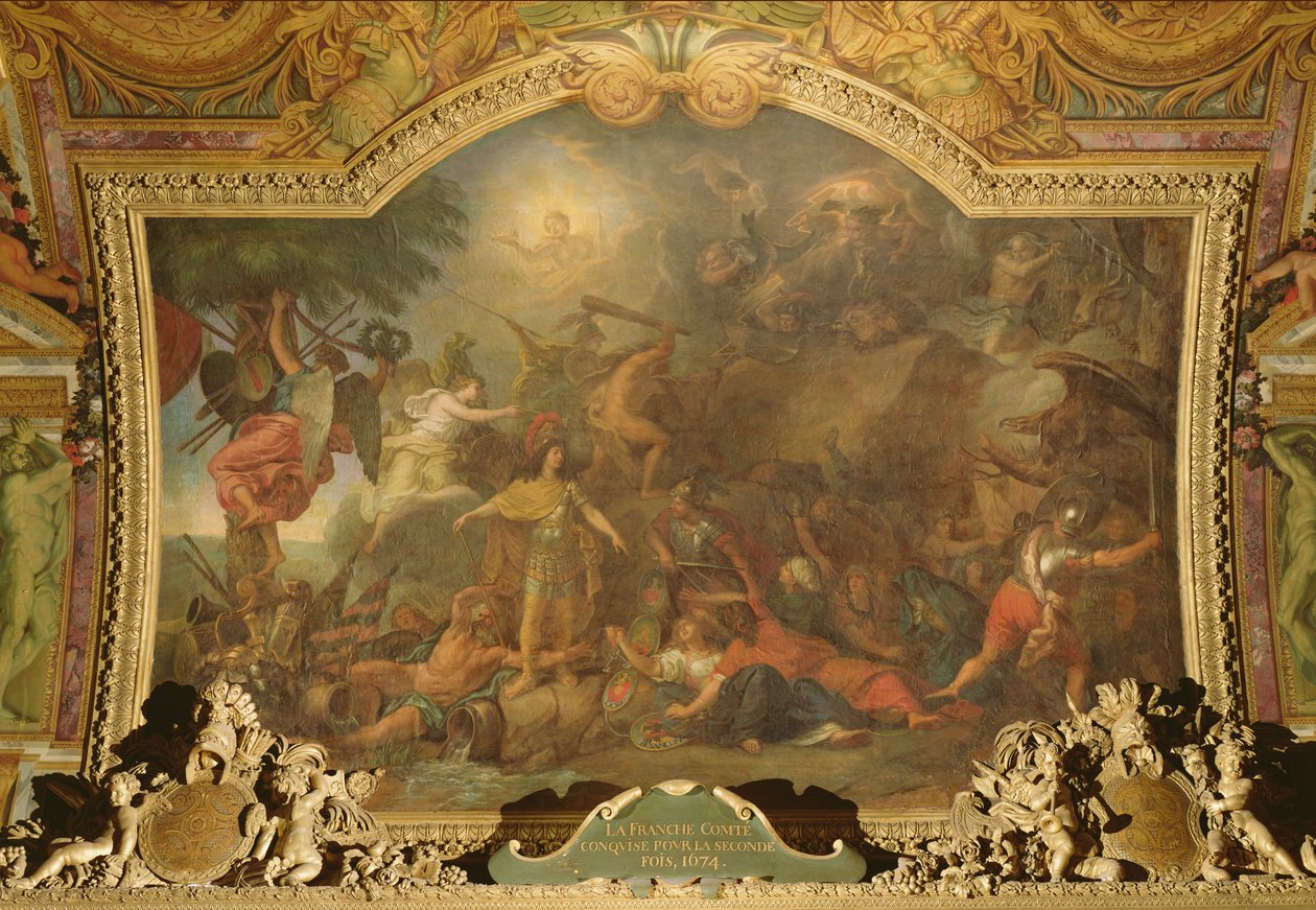 フランシュコンテが2度目の征服、Galerie des Glacesの天井画 作： チャールズ・ル・ブラン