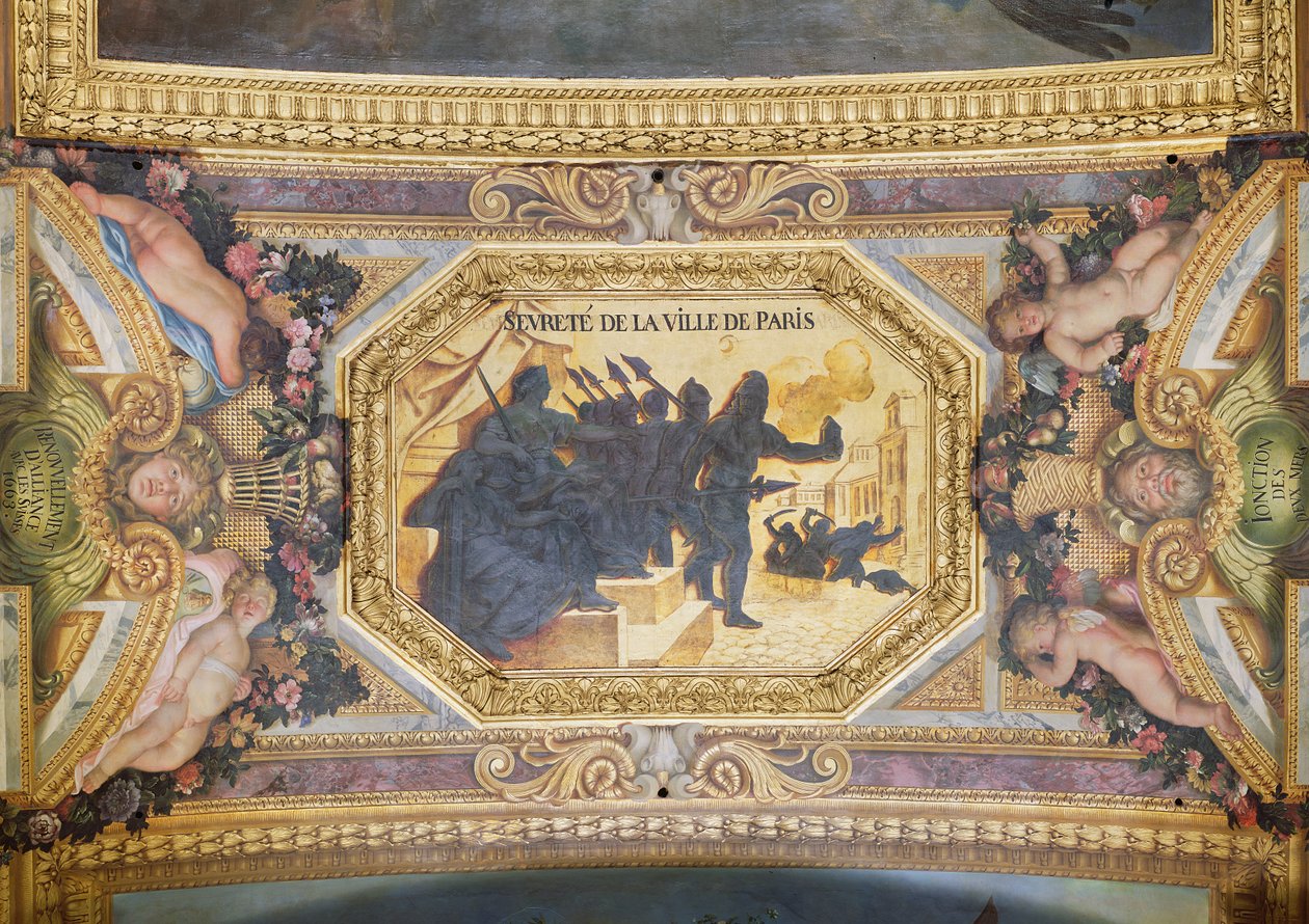 パリのレジスタンス、Galerie des Glacesの天井画 作： チャールズ・ル・ブラン