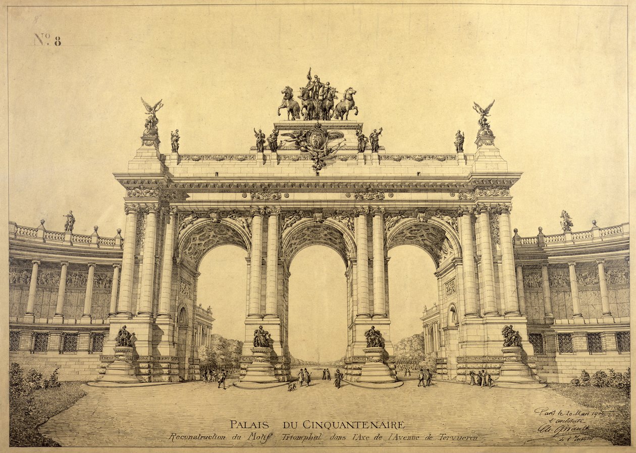 1906年、ブリュッセルのサンカンパレネール凱旋門 作： チャールズルイジロー