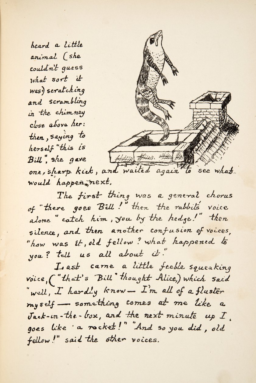 そこにはビル、パブのアリスアドベンチャーアンダーグラウンドからのイラストがあります。 1886（ファクシミリ） 作： チャールズ・ルトウィッジ・ドジソン