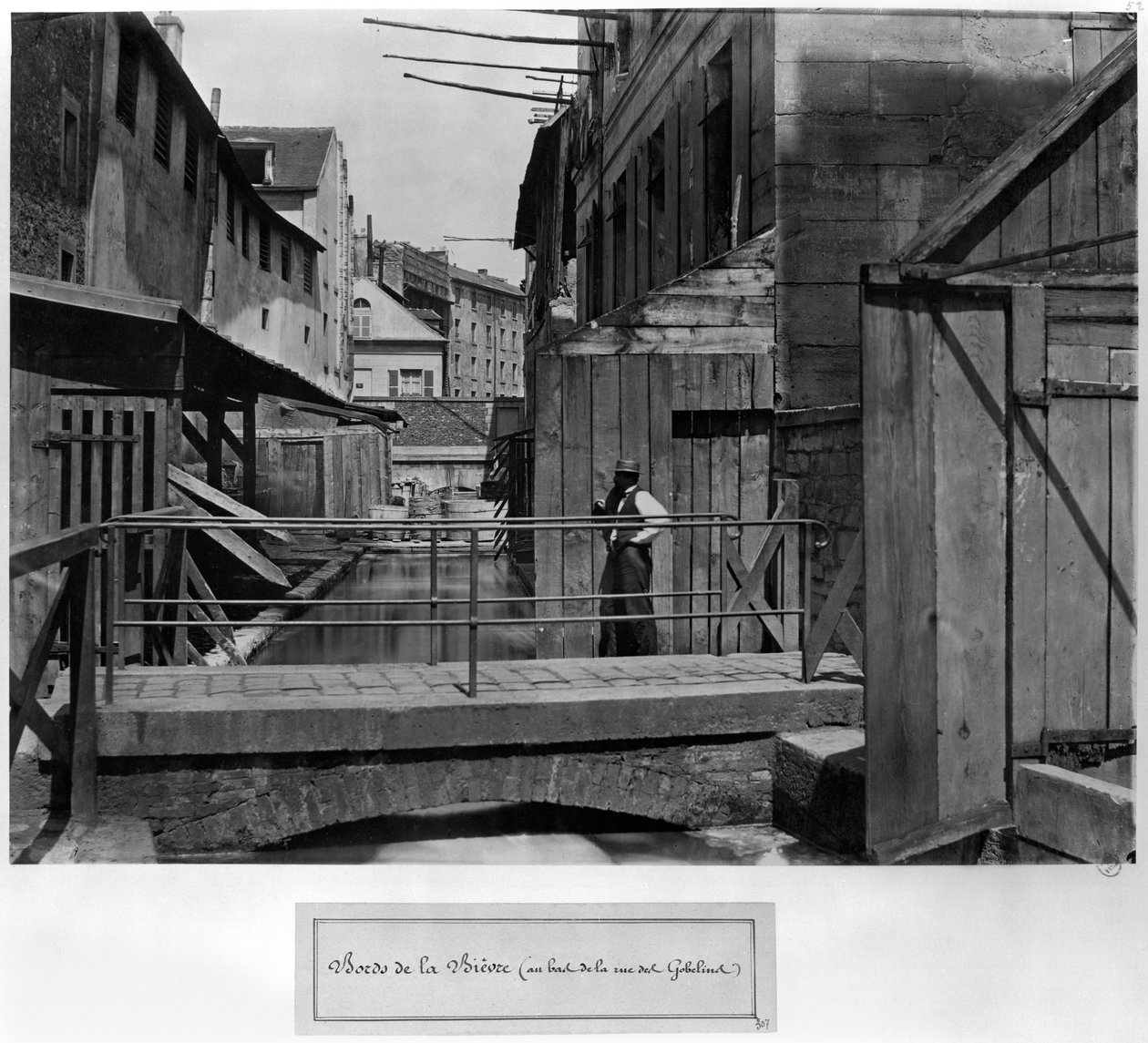 1858-78年、パリのゴブラン通りのふもとにあるビーブル川岸 作： チャールズ・マーヴィル