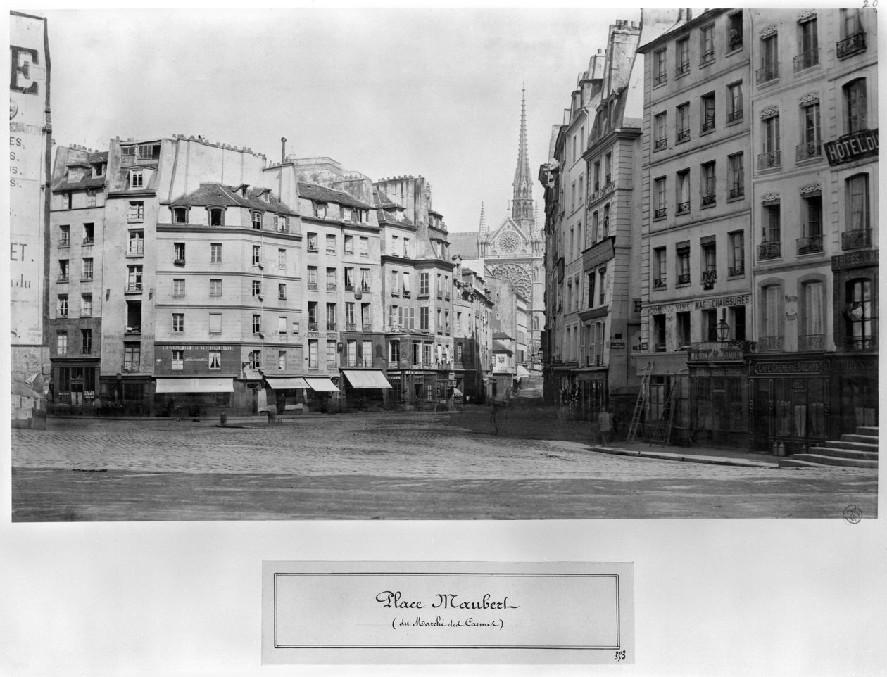 マルメデカルムのモーベール広場、パリ1858-78（bW写真） 作： チャールズ・マーヴィル