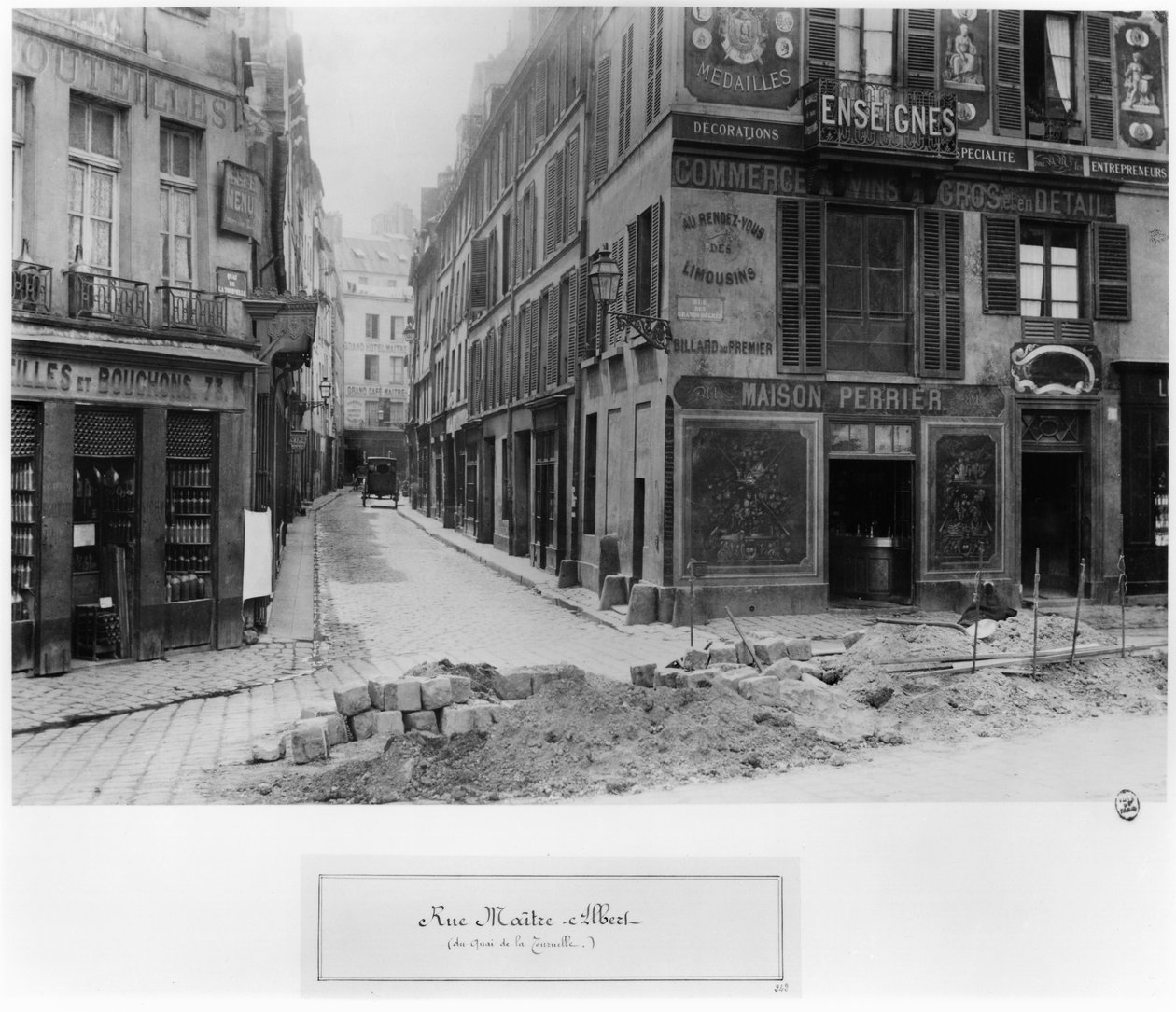 Rue Maitre Albert（Quai de la Tournelleから）パリ、1858年-78年 作： チャールズ・マーヴィル